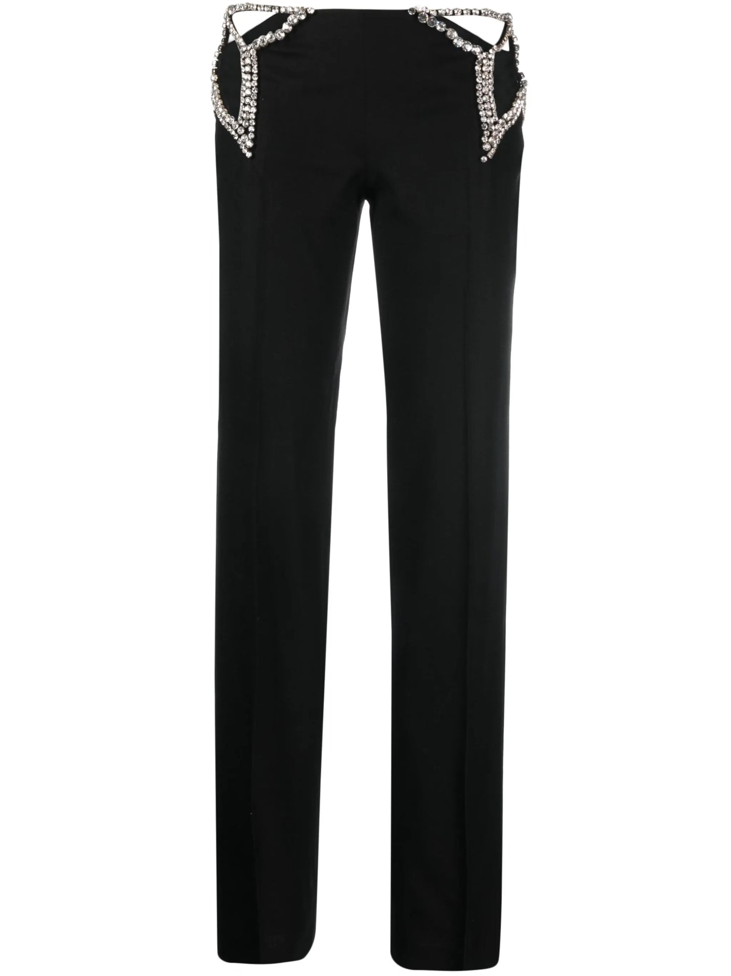 cut-out detail straight-leg trousers