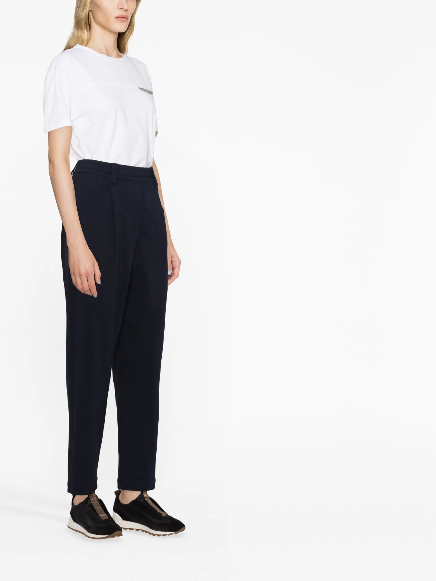 elasticated-waist trousers