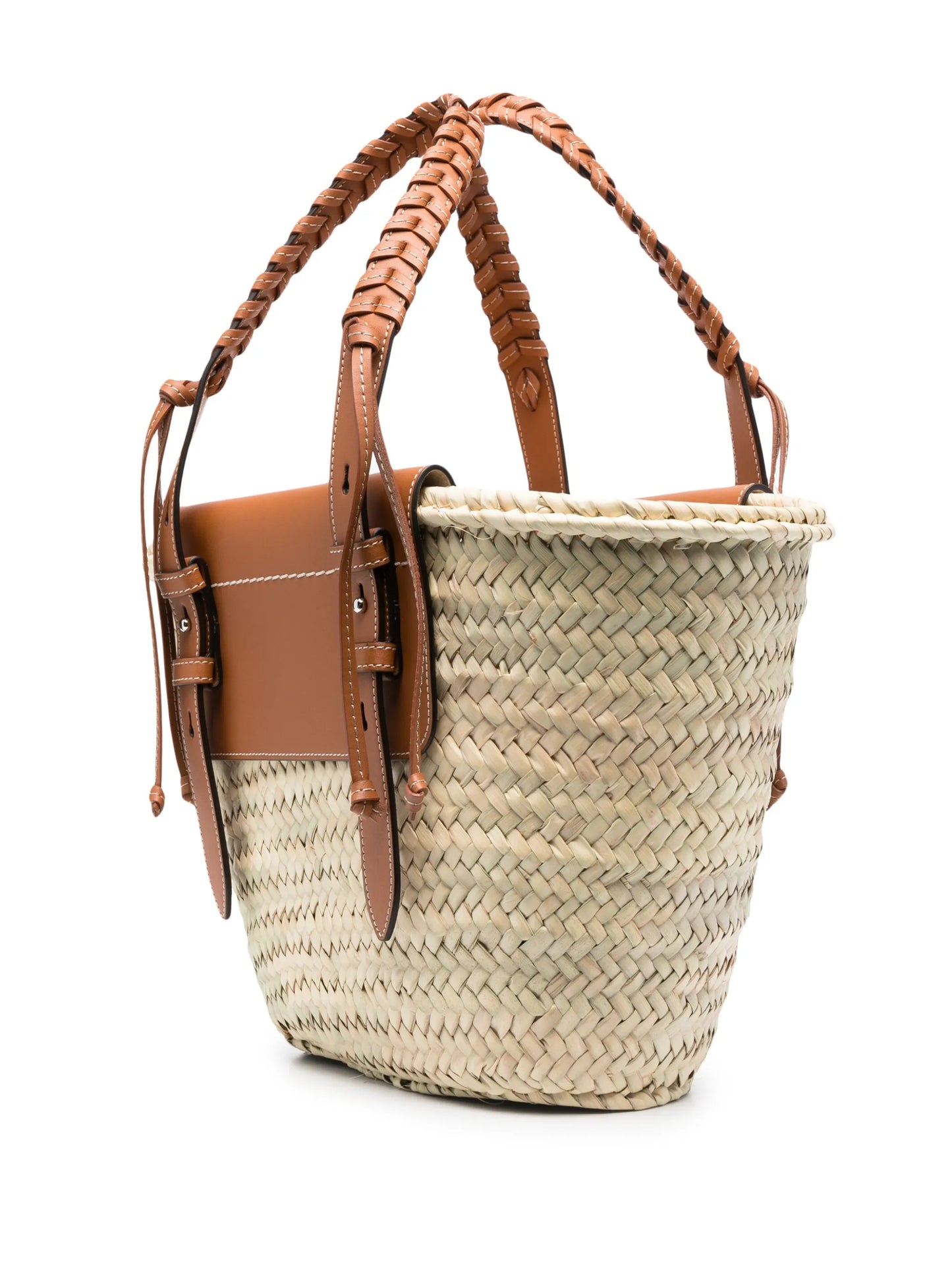 logo-debossed raffia tote bag