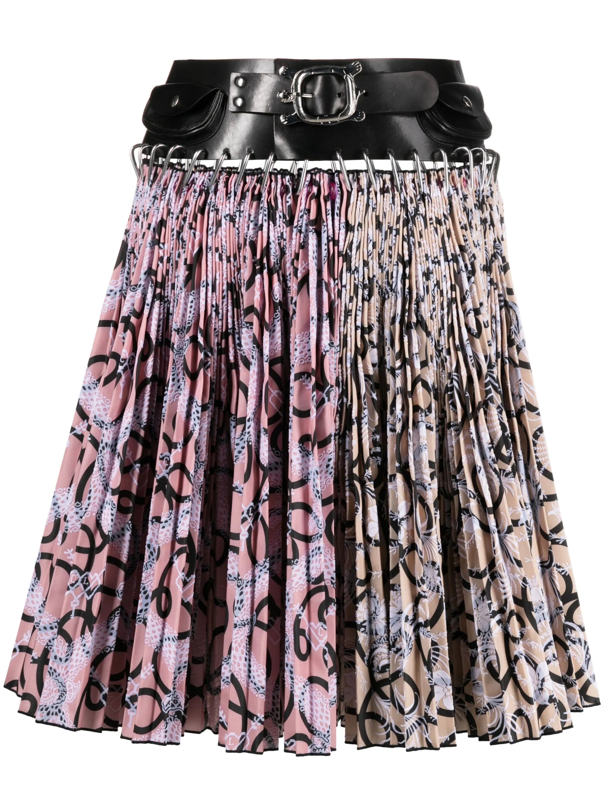 graphic-print cut-out skirt