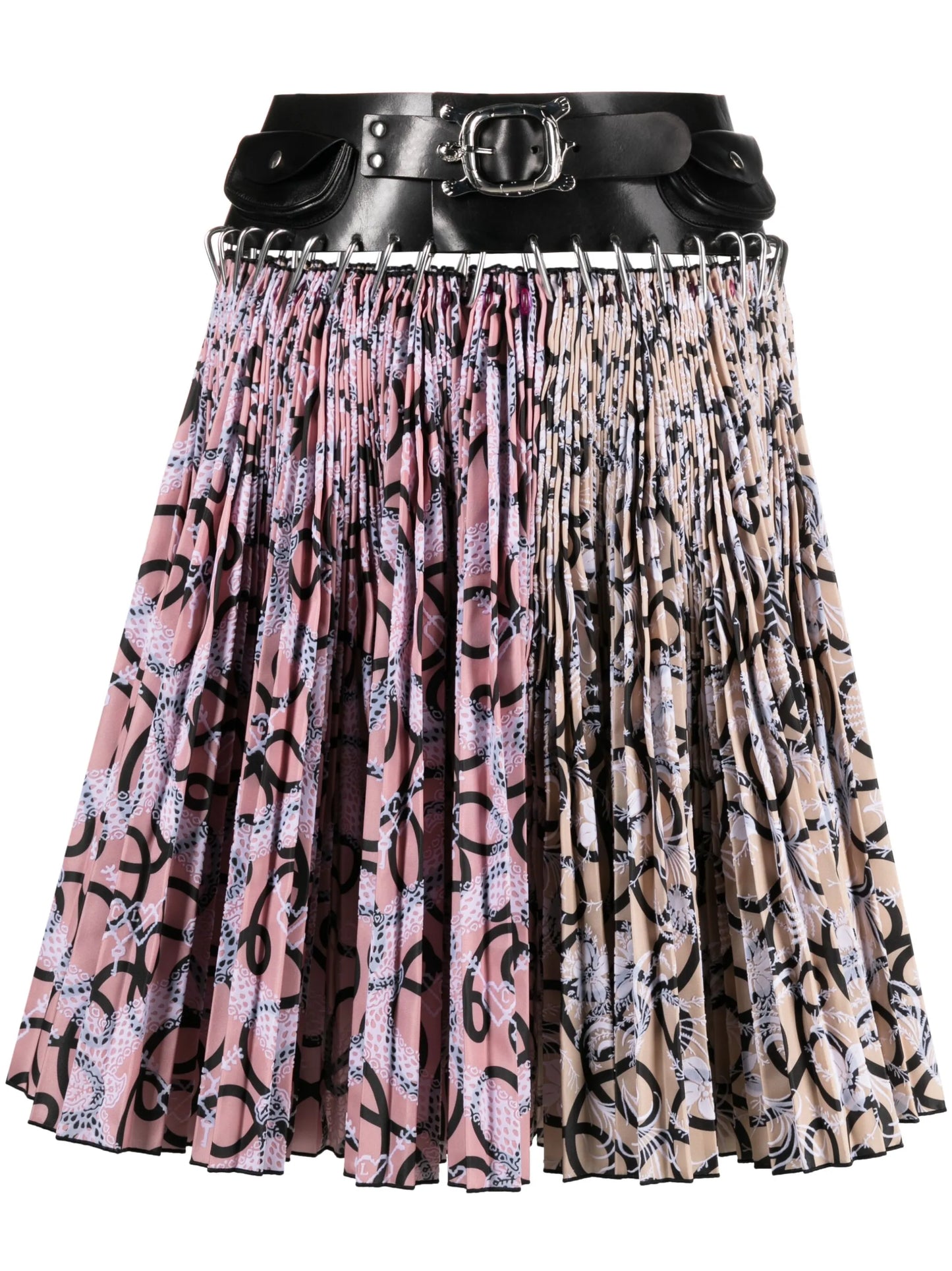 graphic-print cut-out skirt