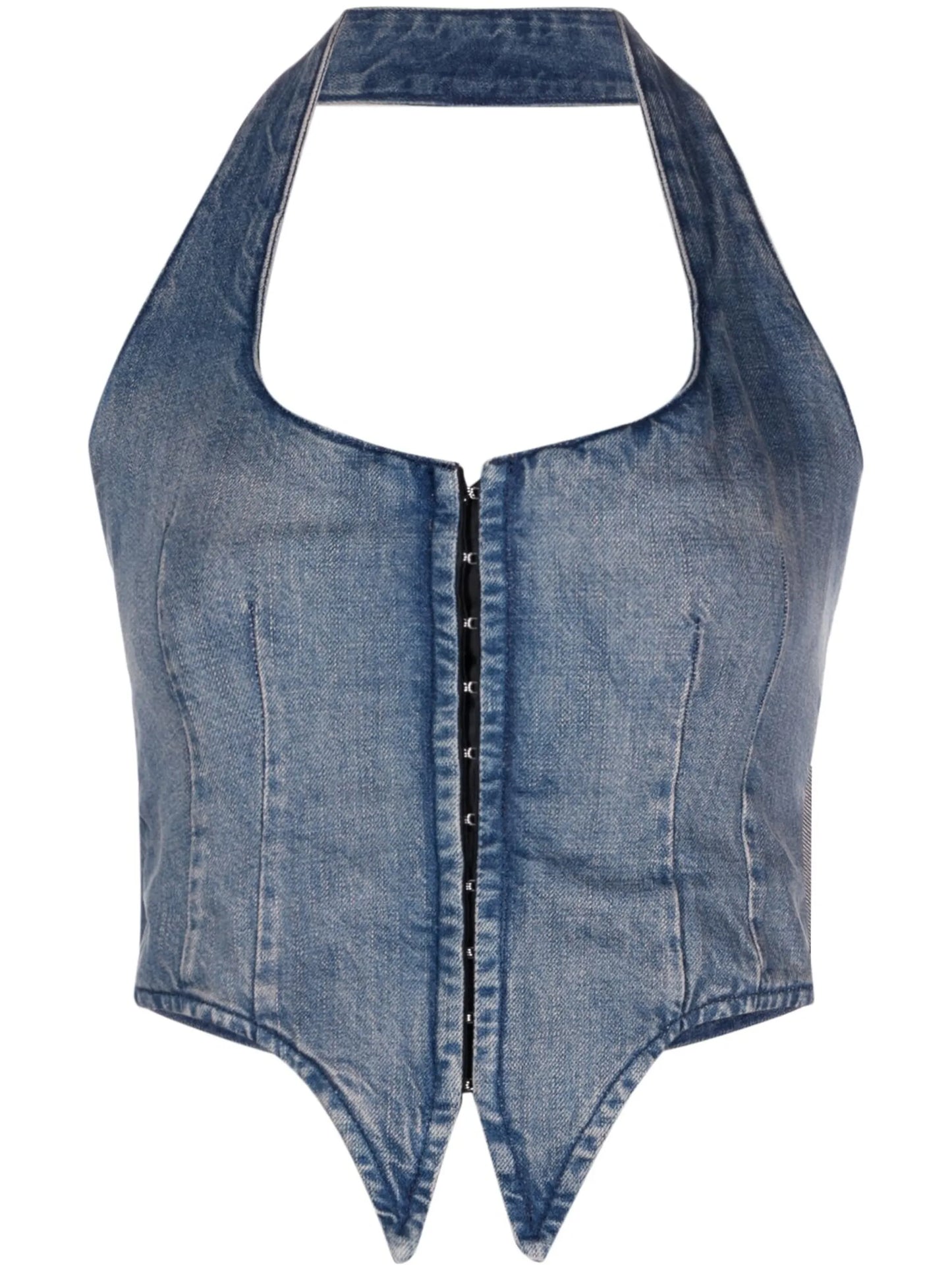 Dani denim halterneck vest