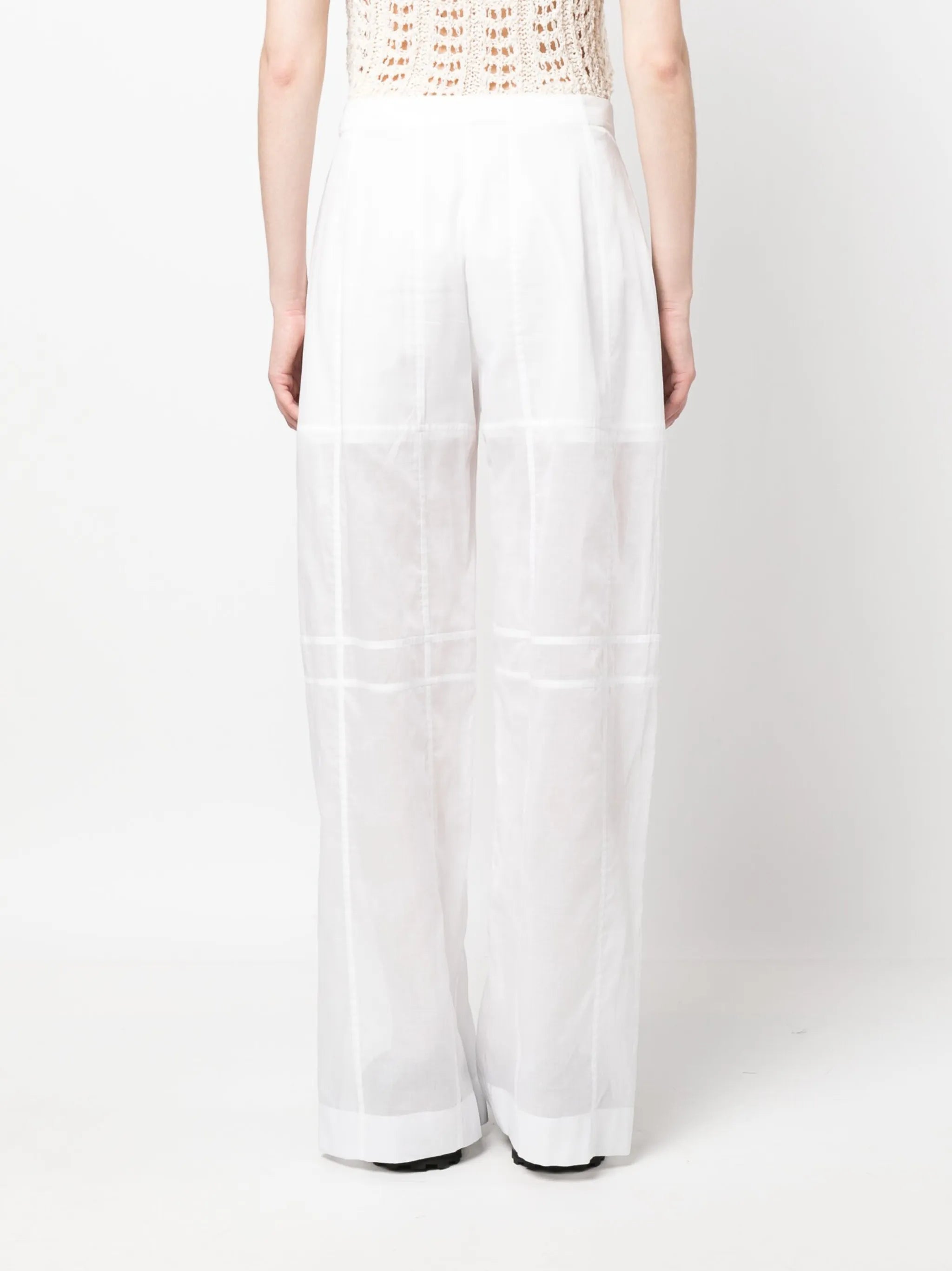 semi-sheer cotton trousers