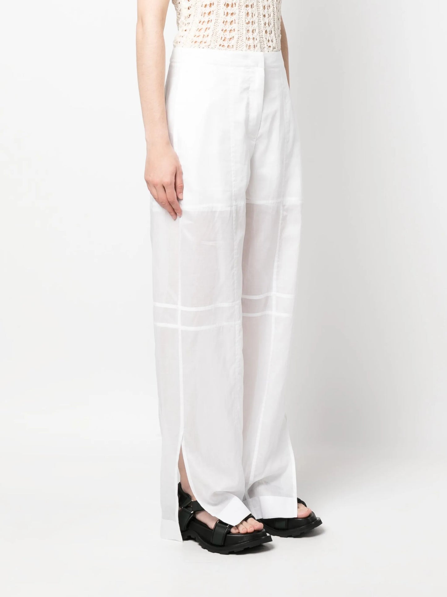 semi-sheer cotton trousers