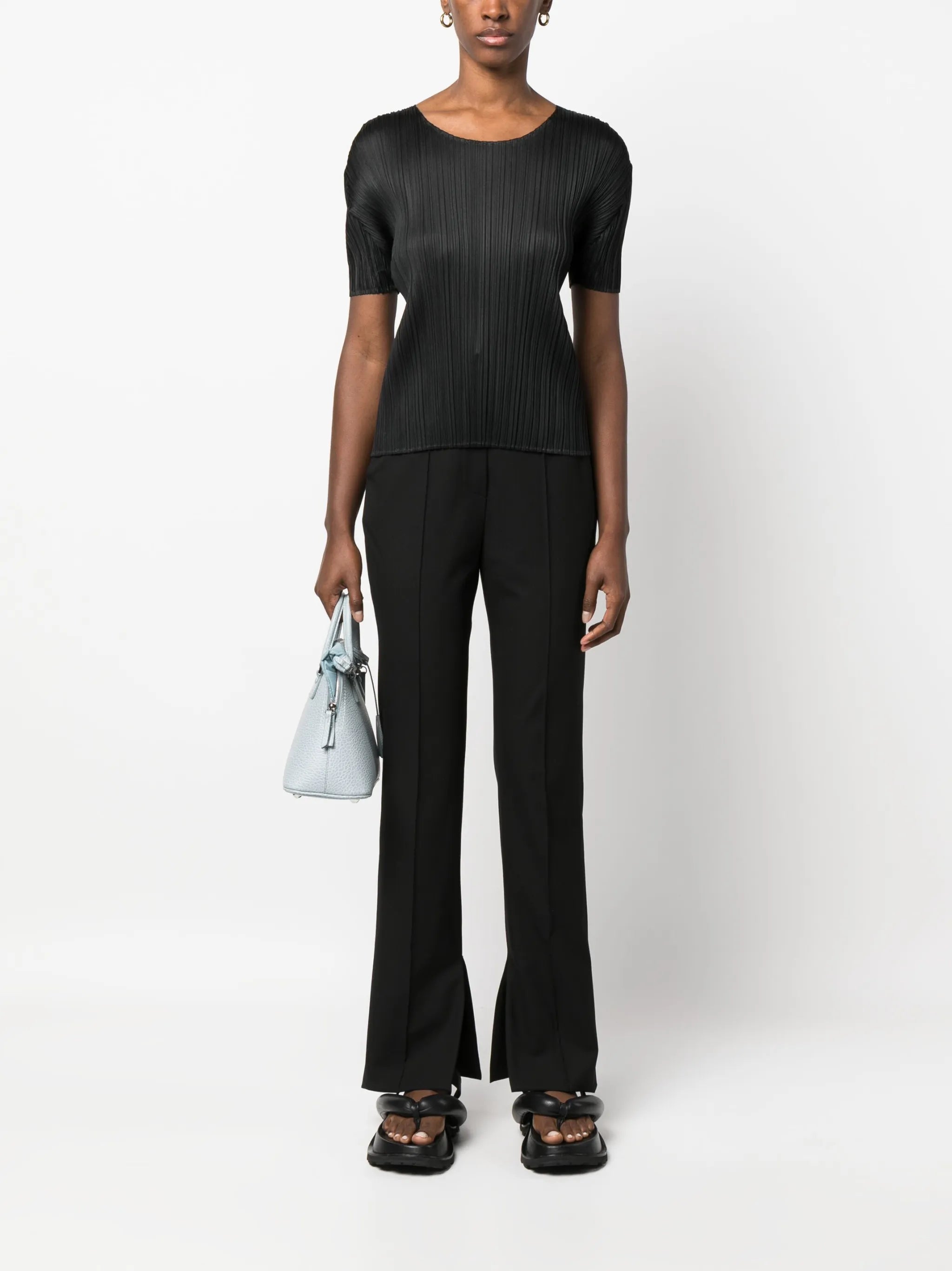 plissé short-sleeve T-shirt