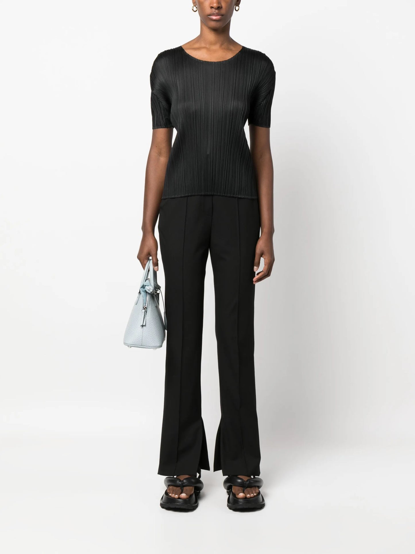 plissé short-sleeve T-shirt