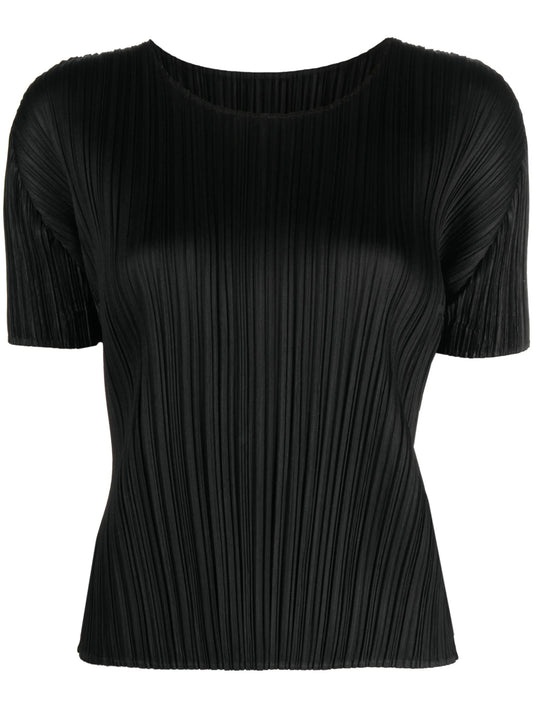 plissé short-sleeve T-shirt