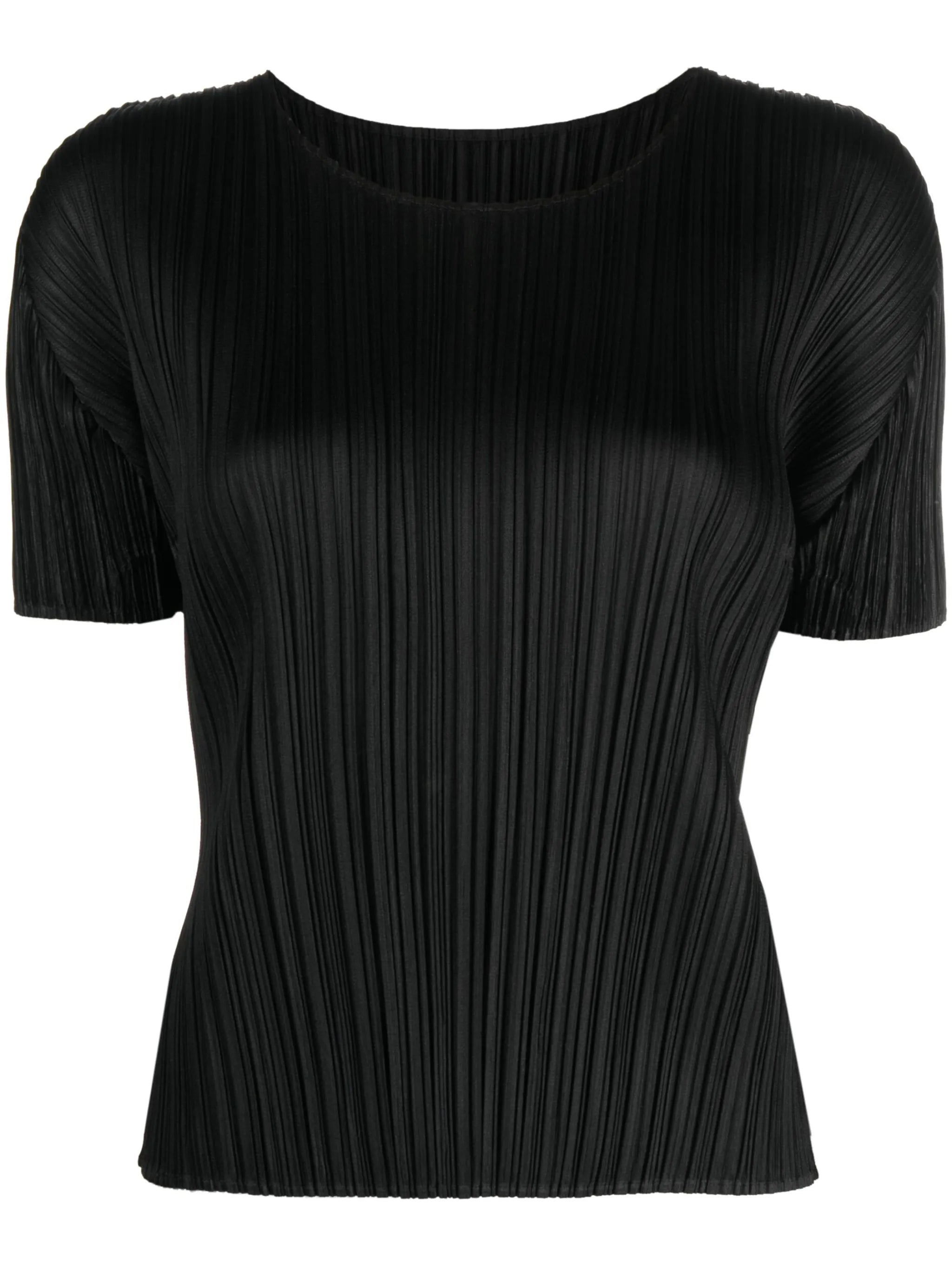 plissé short-sleeve T-shirt
