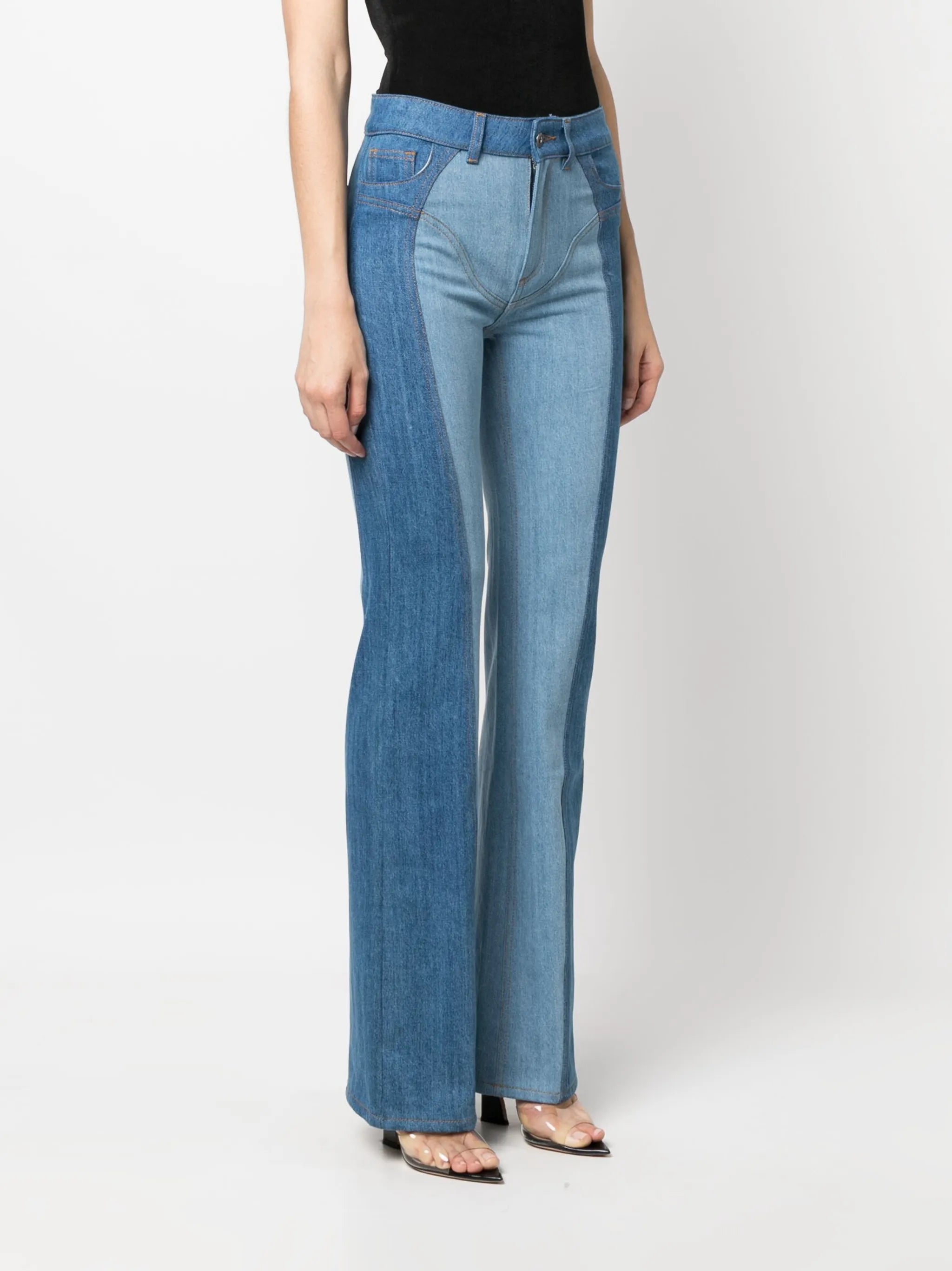flared denim jeans