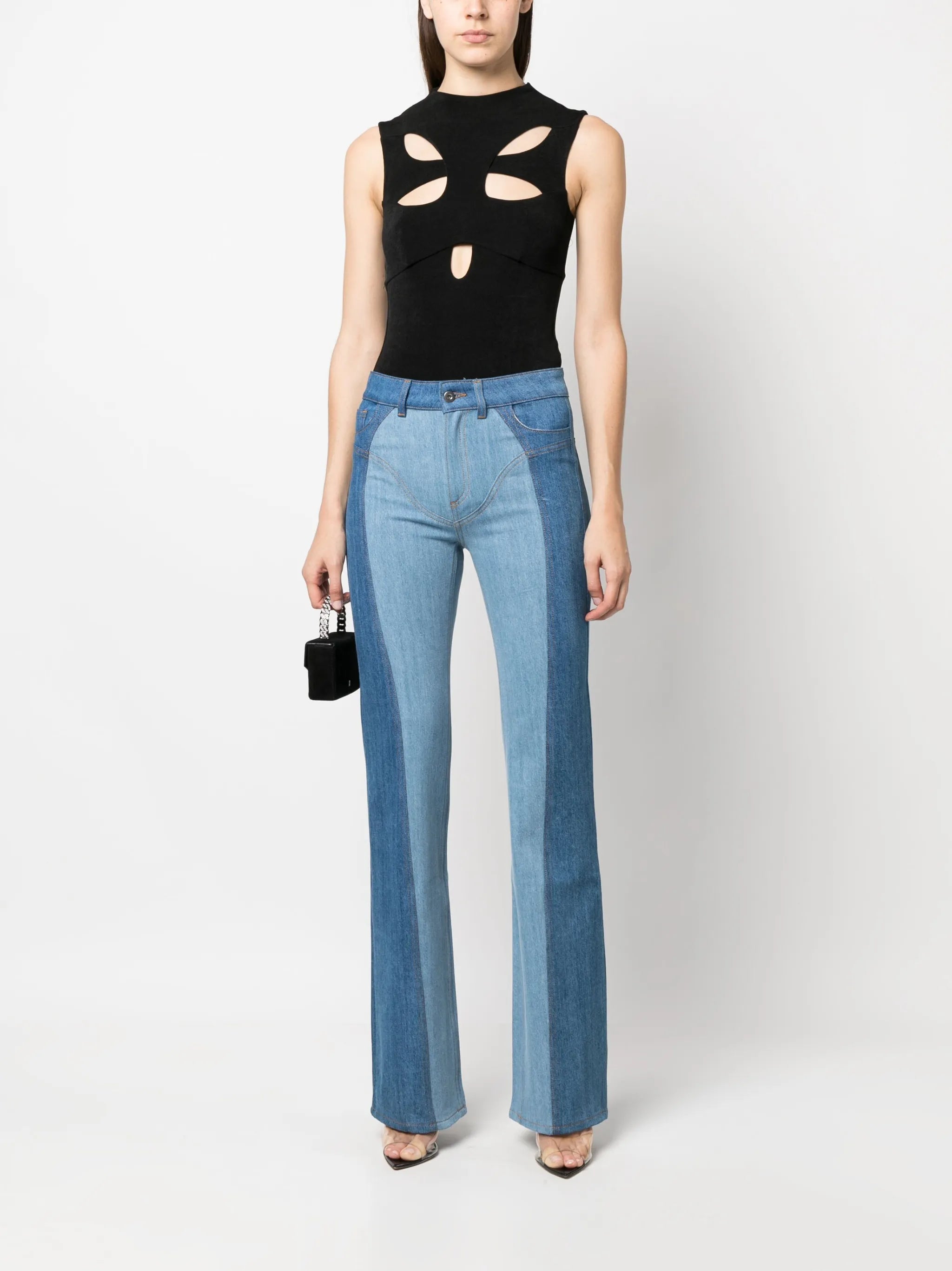 flared denim jeans
