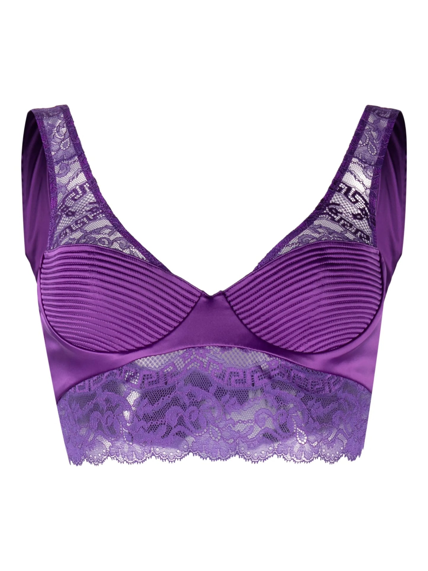Greca-detail lace brallete top