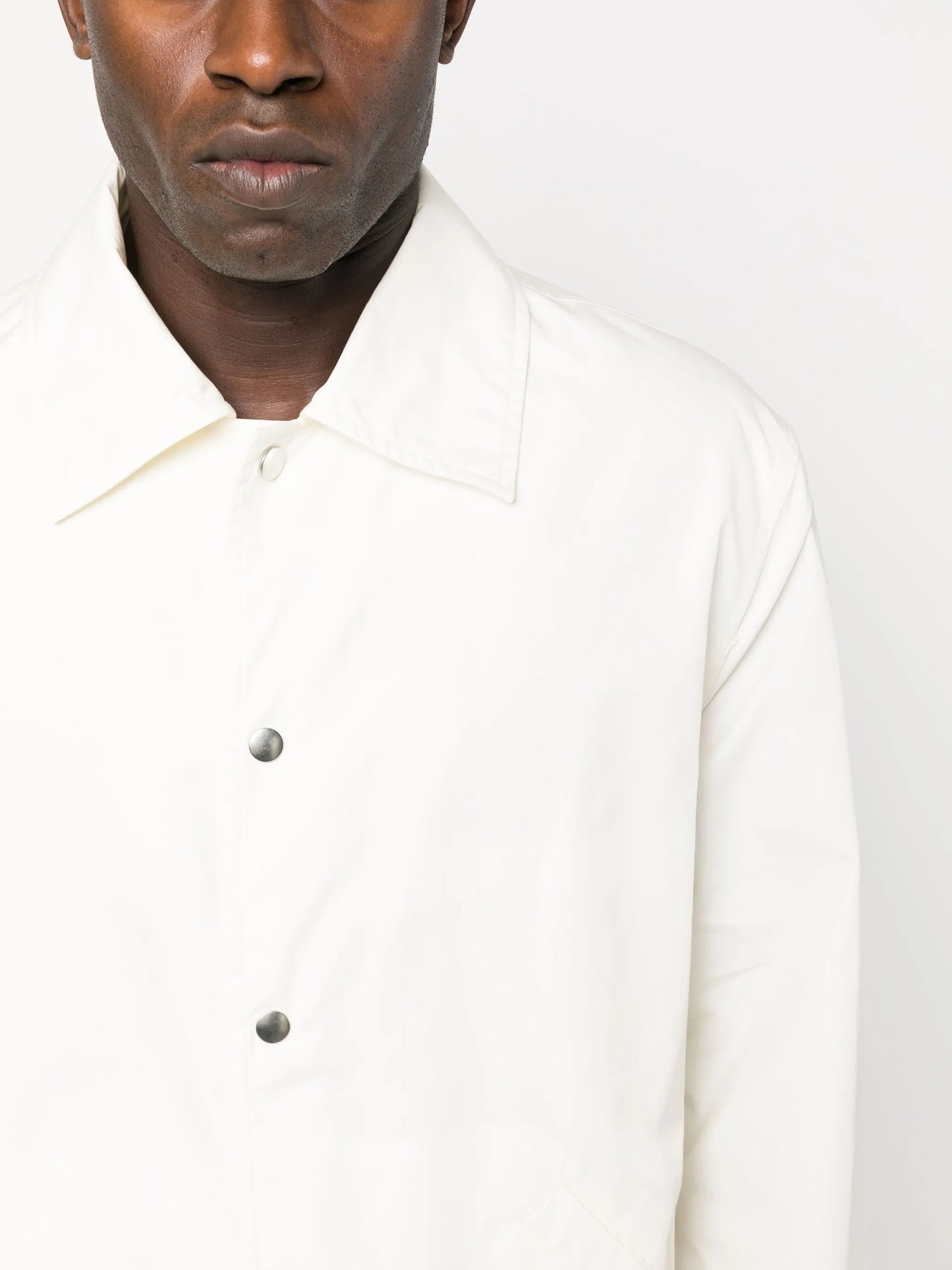 logo-print cotton shirt jacket