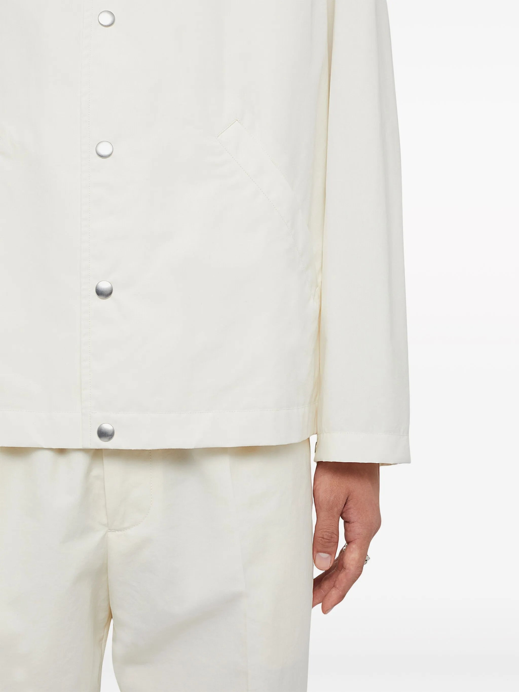 logo-print cotton shirt jacket