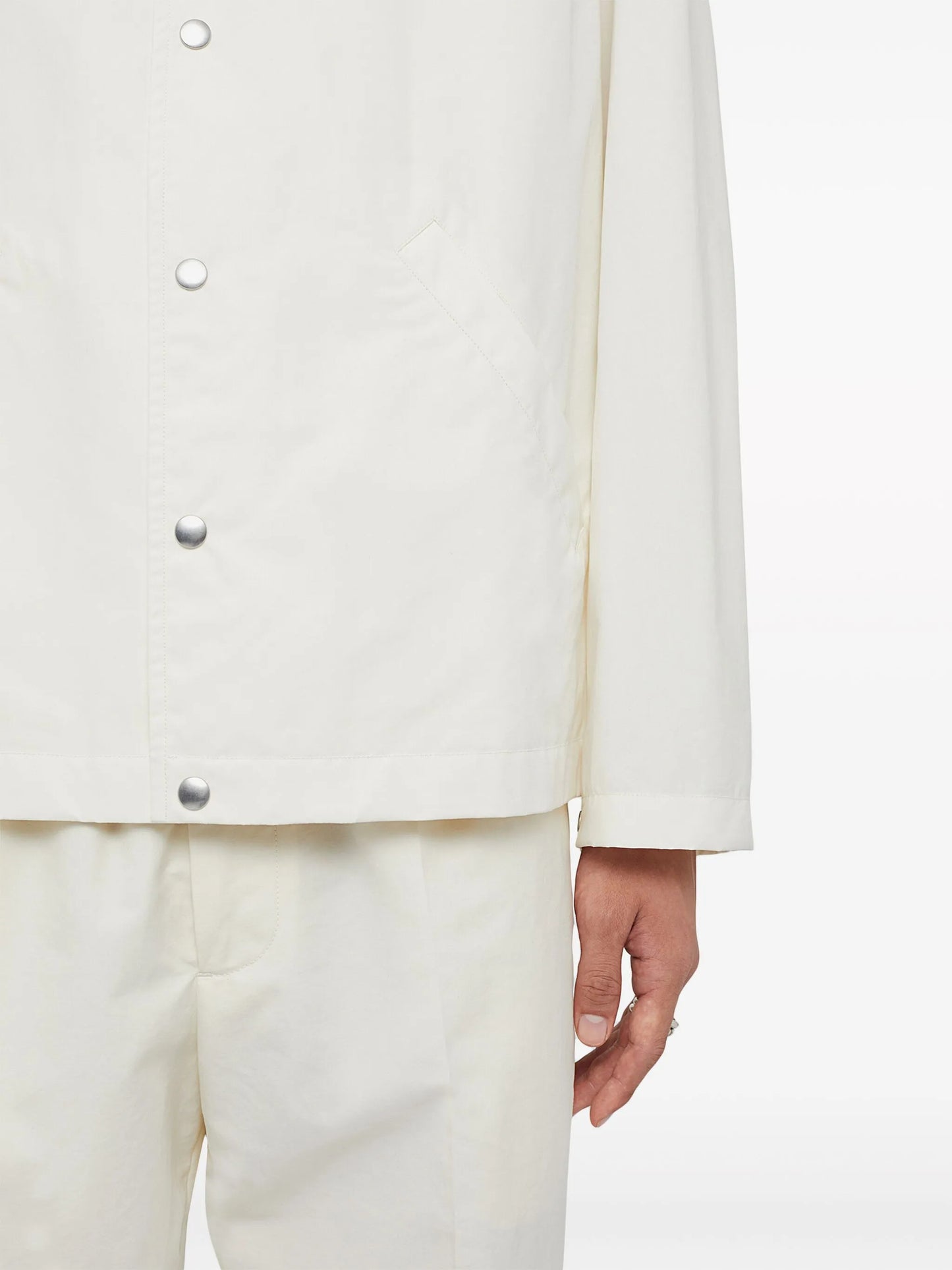 logo-print cotton shirt jacket
