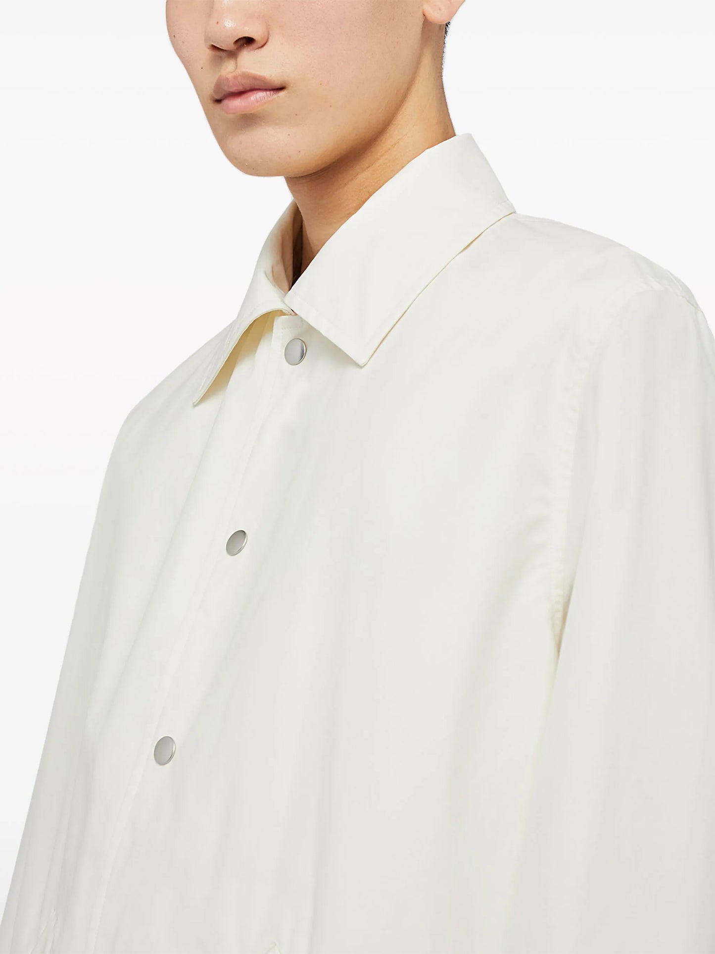 logo-print cotton shirt jacket
