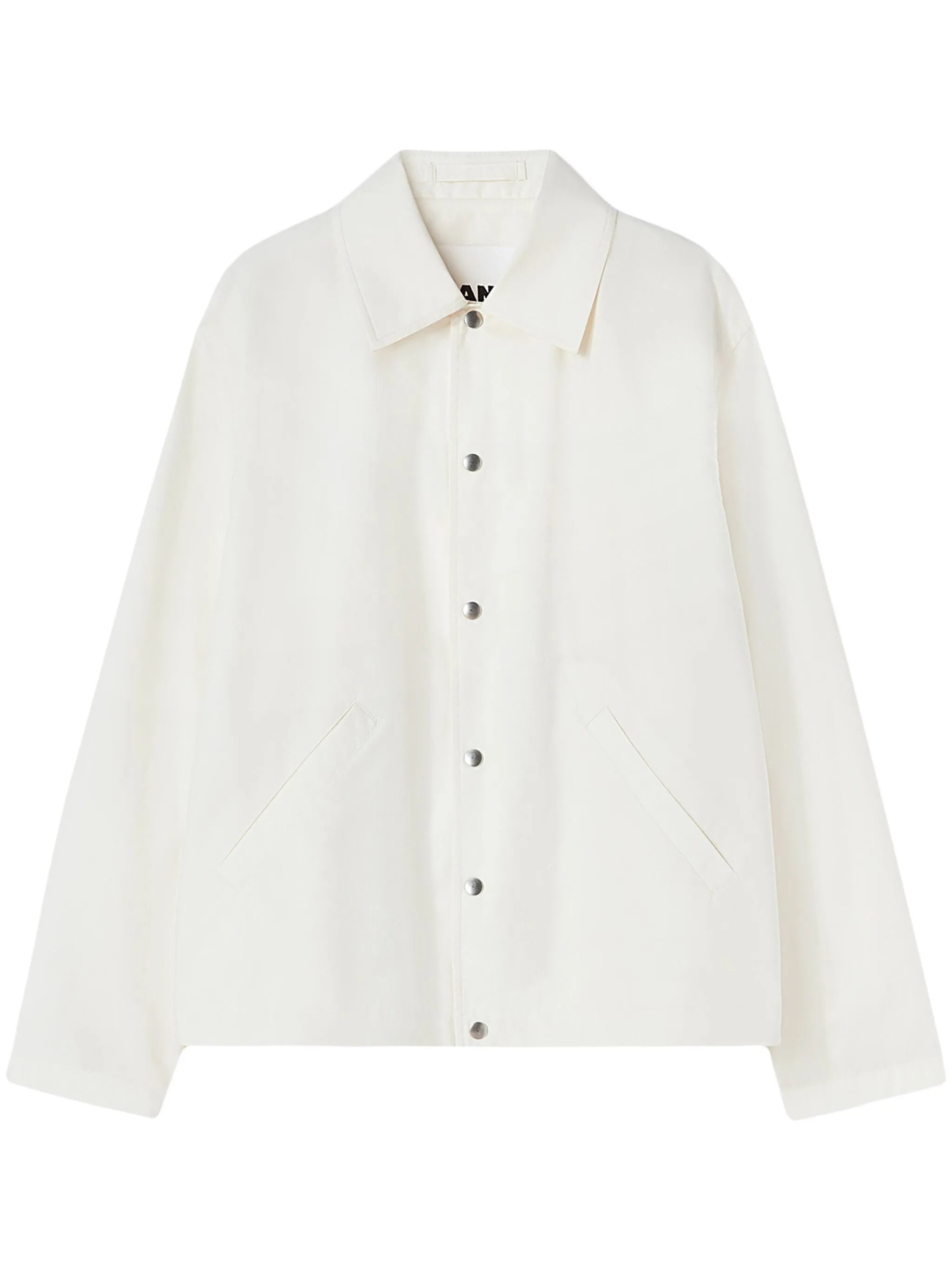logo-print cotton shirt jacket