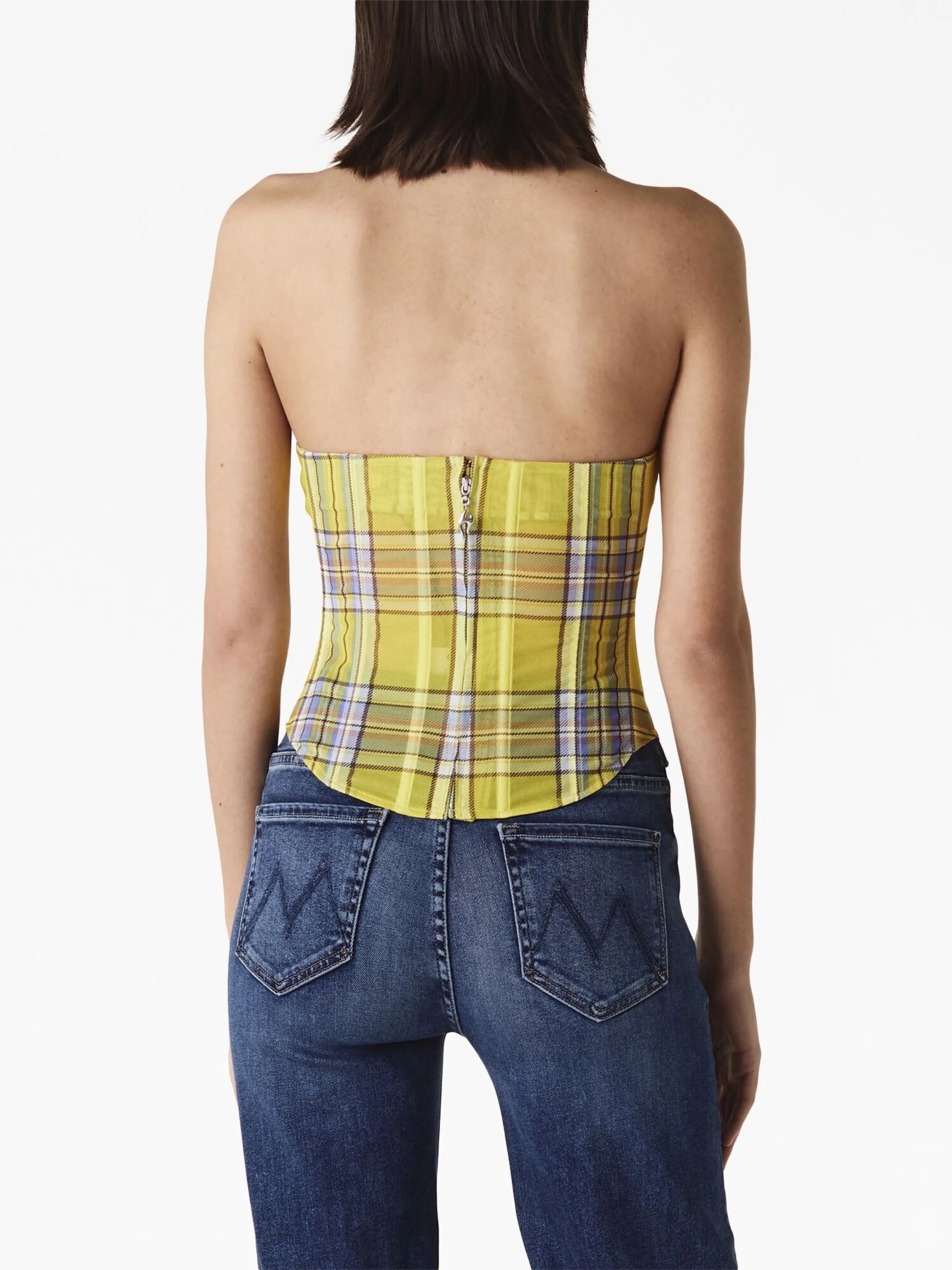 Peri plaid-print corset