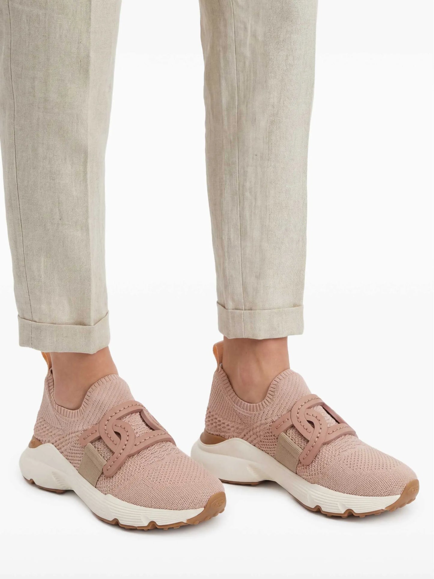 chain-embellished woven sneakers