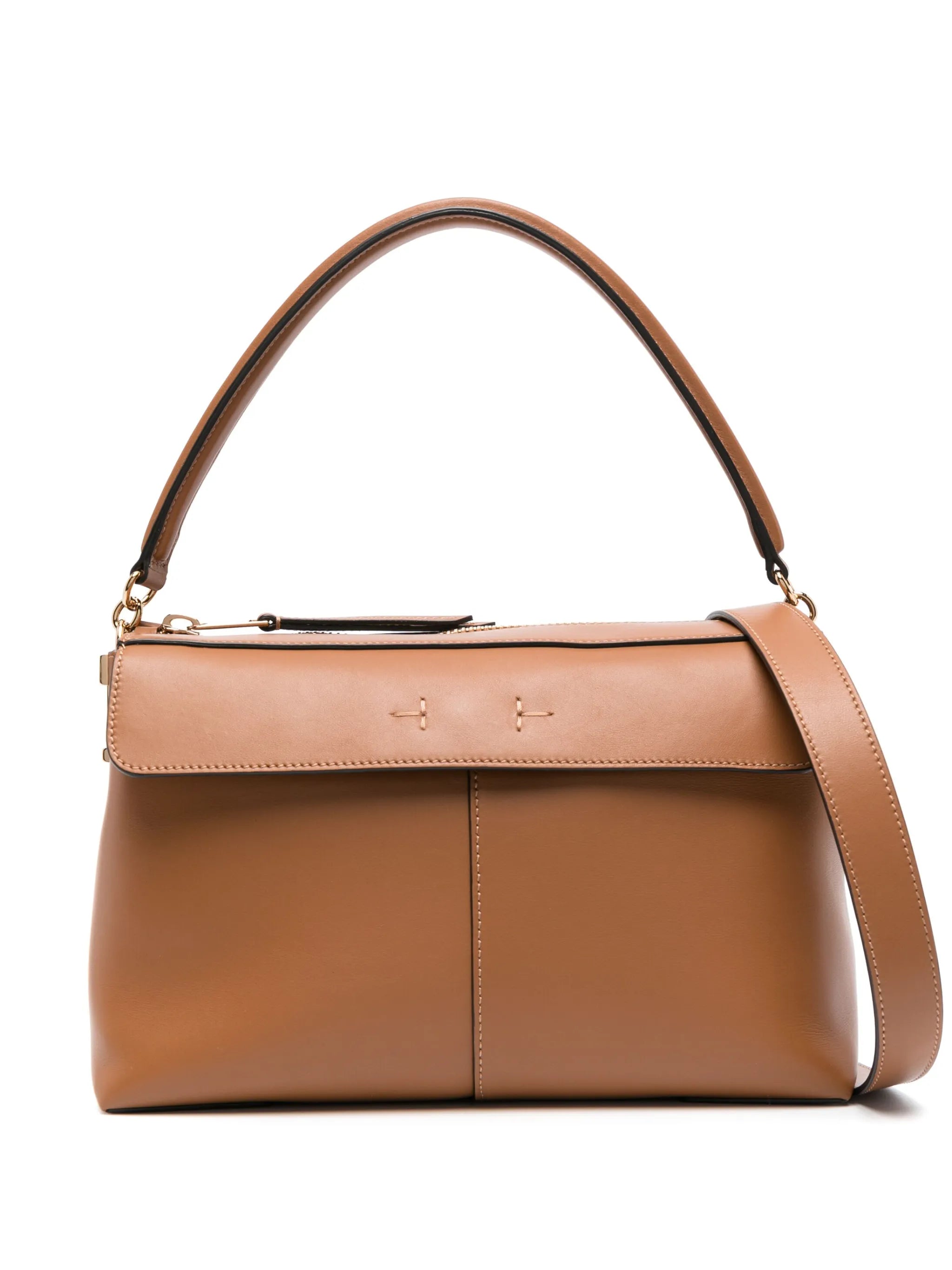 logo-charm leather tote bag
