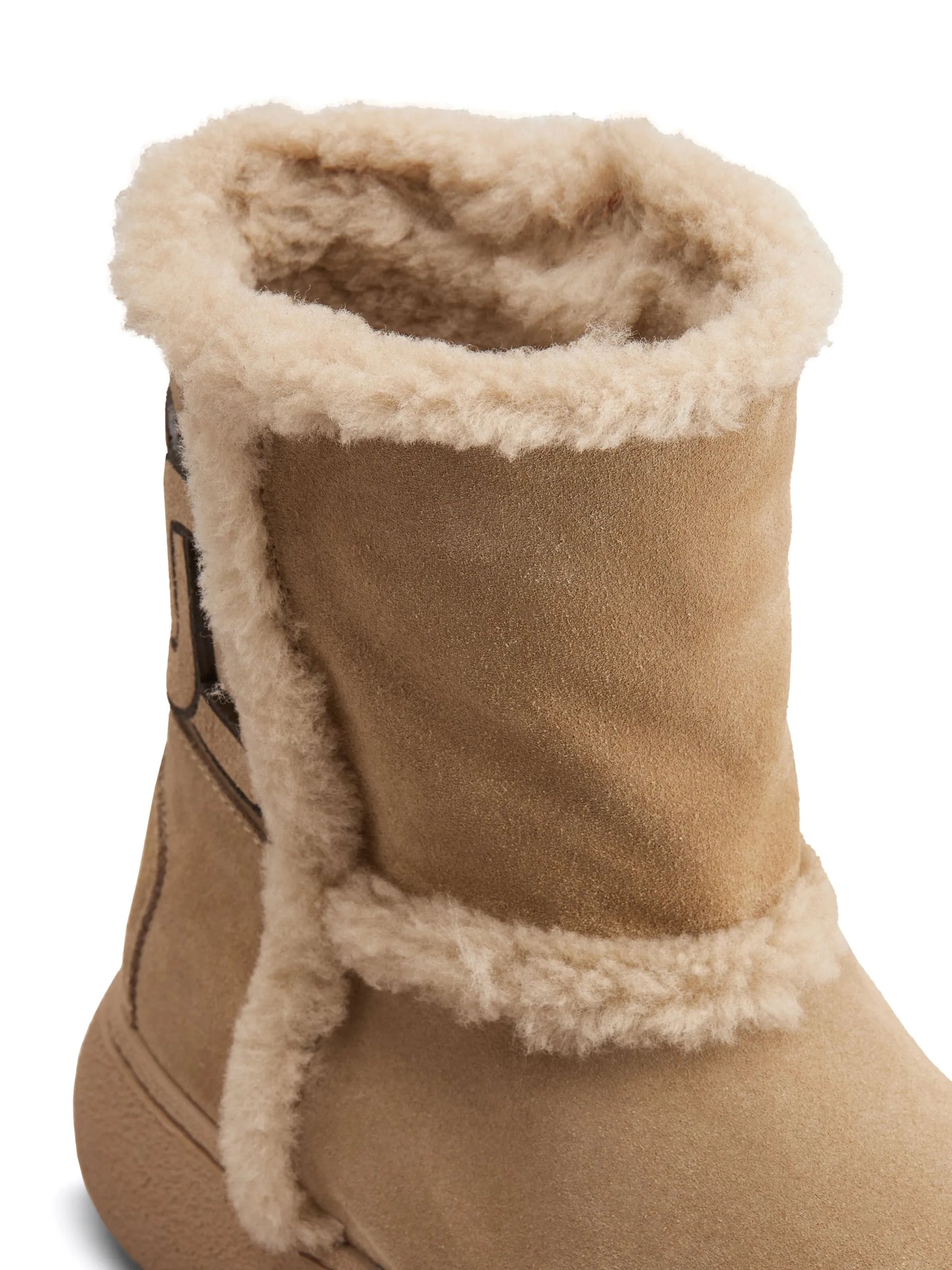 logo-patch suede boots