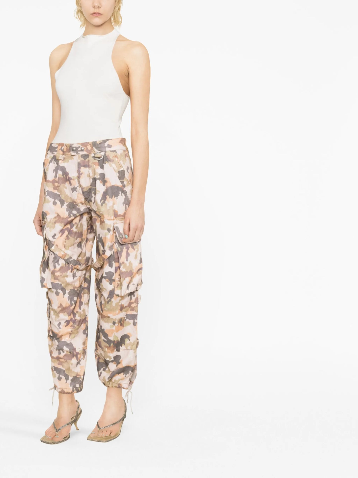 Elore abstract-print cotton trousers