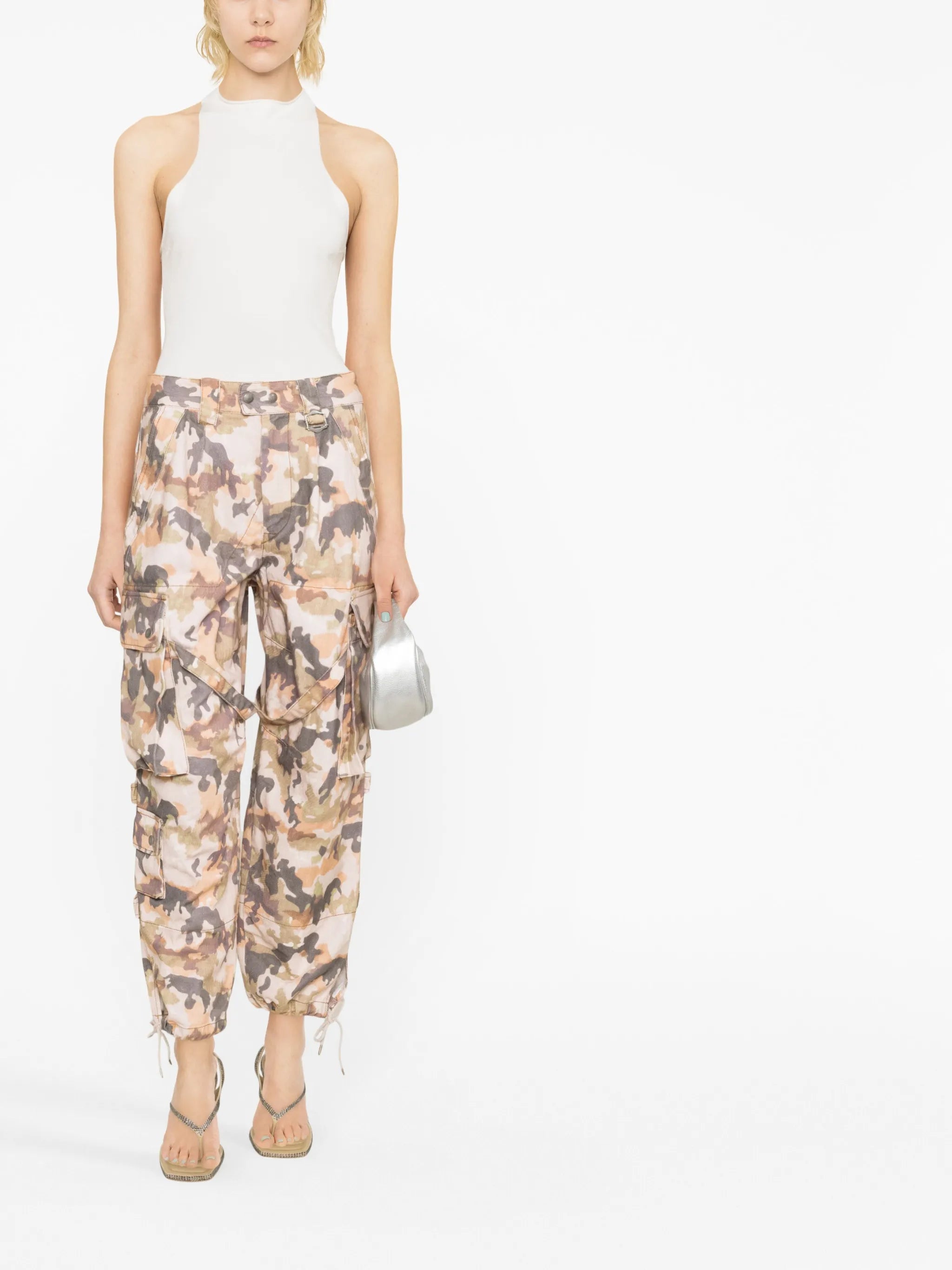 Elore abstract-print cotton trousers