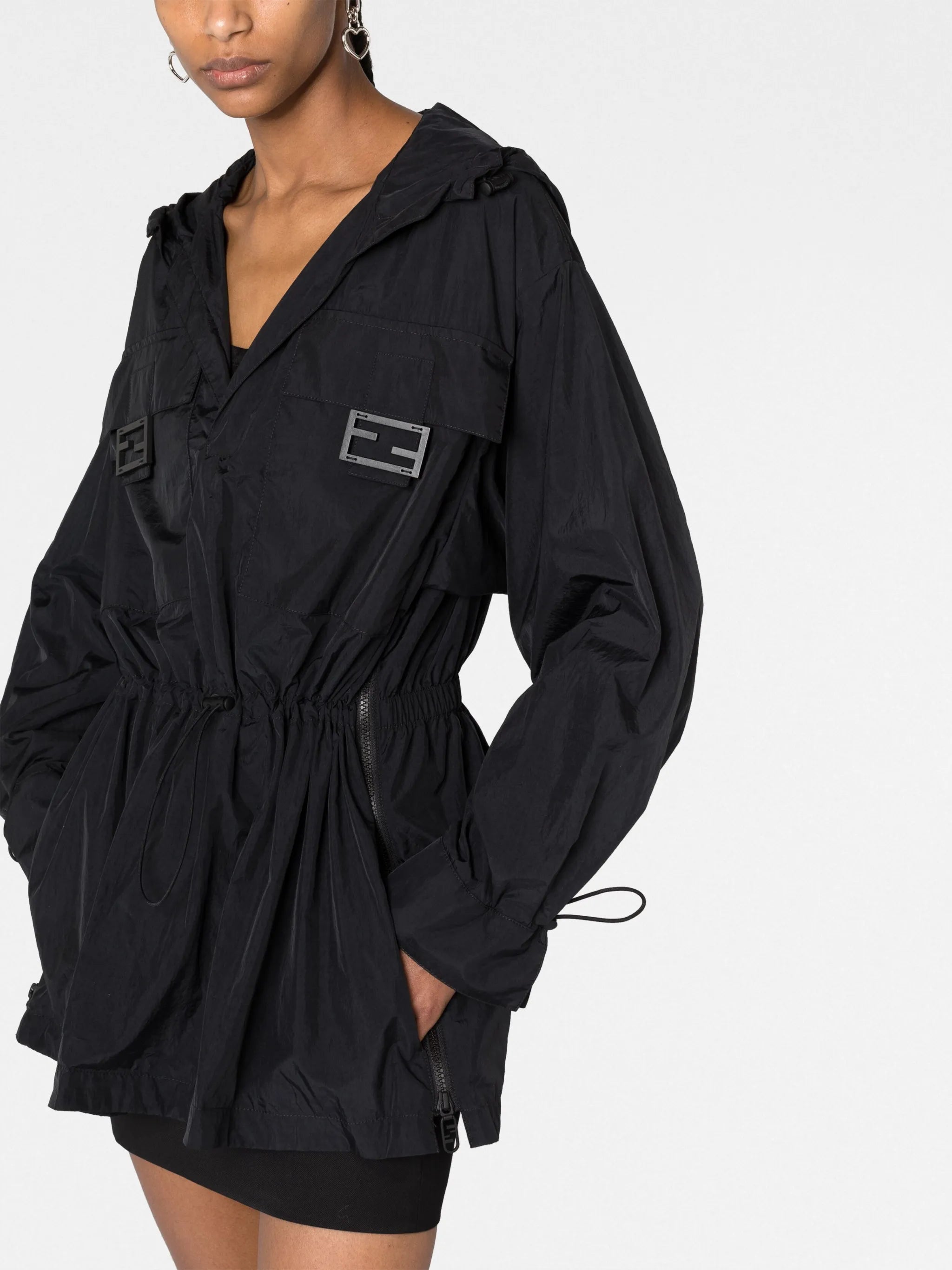 drawstring-hood jacket