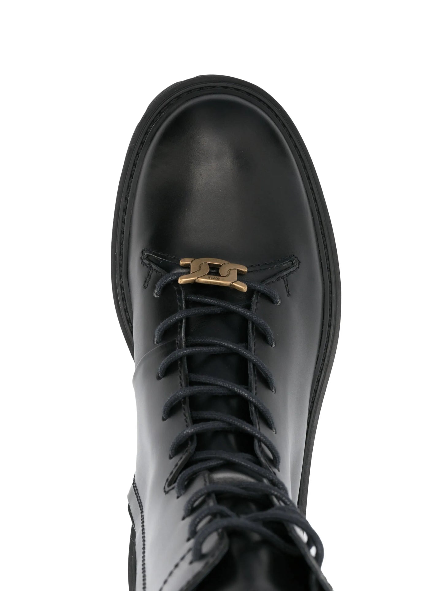 logo-plaque leather boots