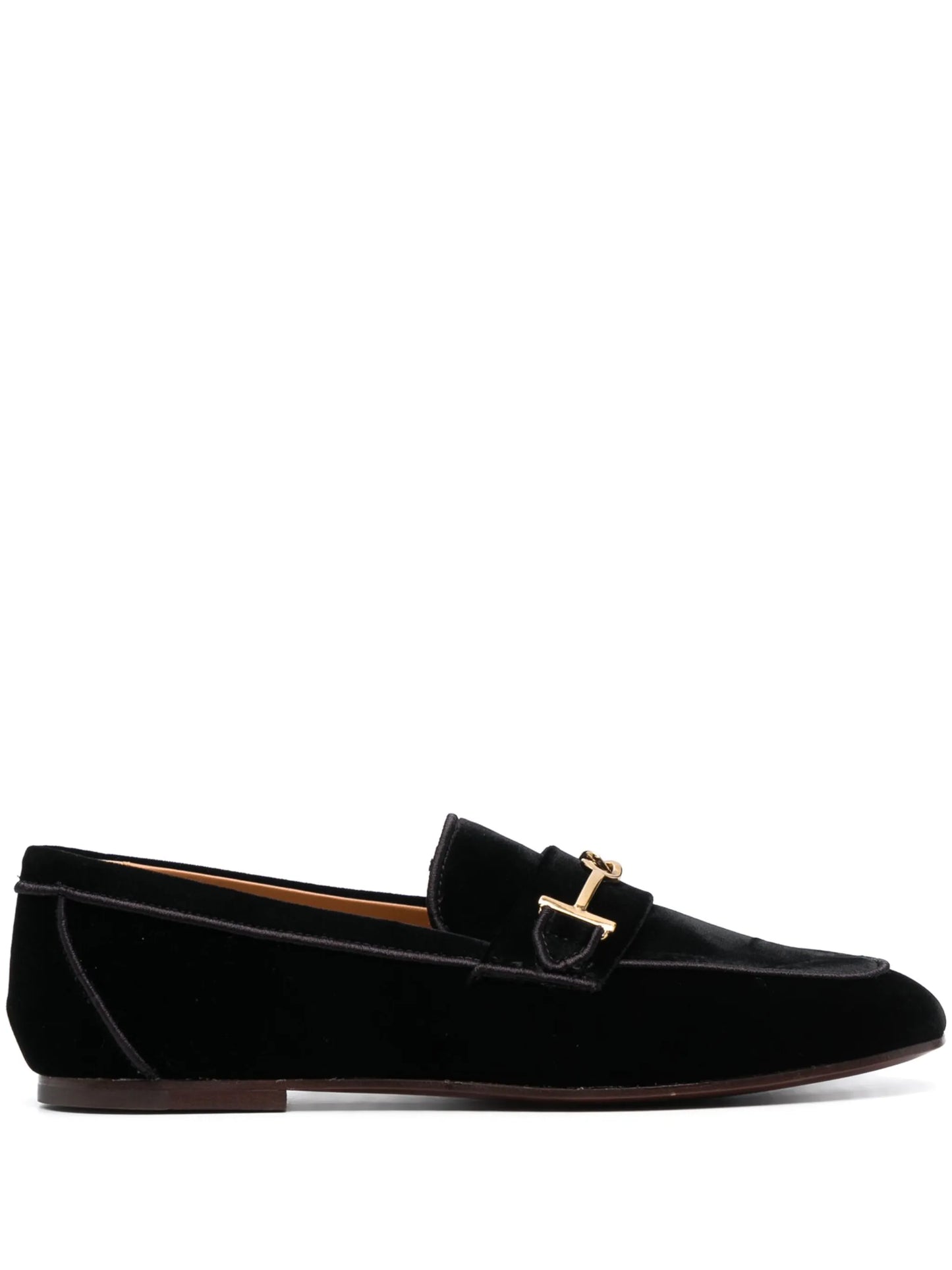 logo-detail velvet loafers