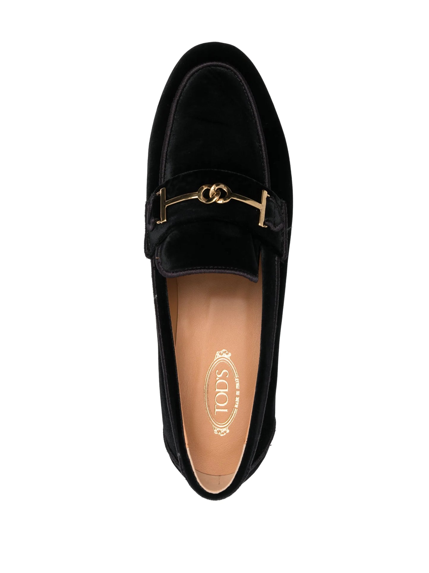 logo-detail velvet loafers