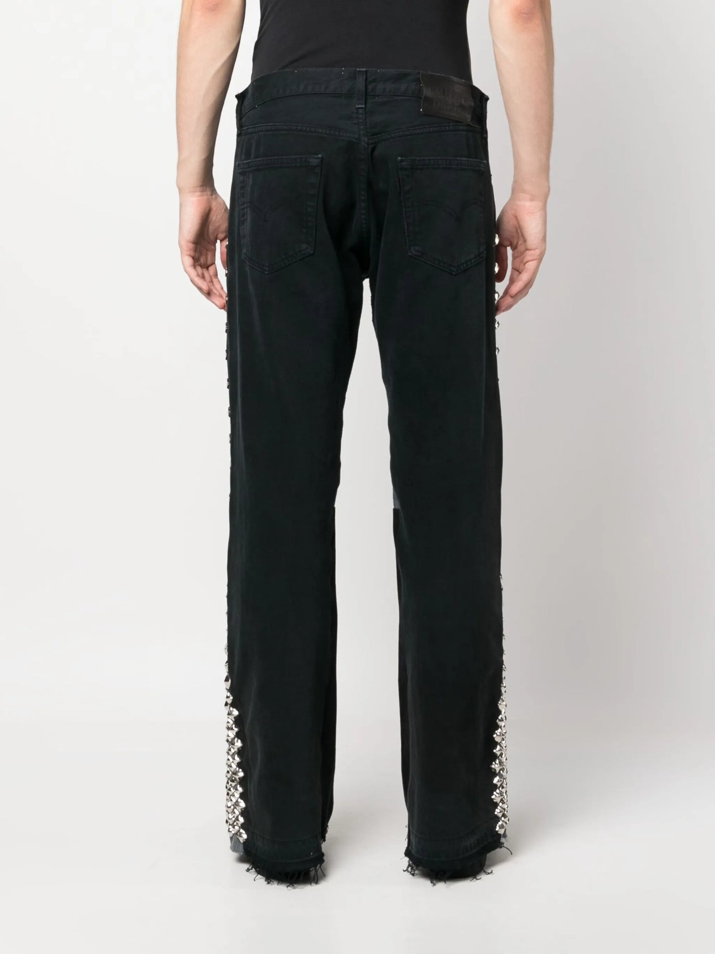 logo-patch spike-stud jeans