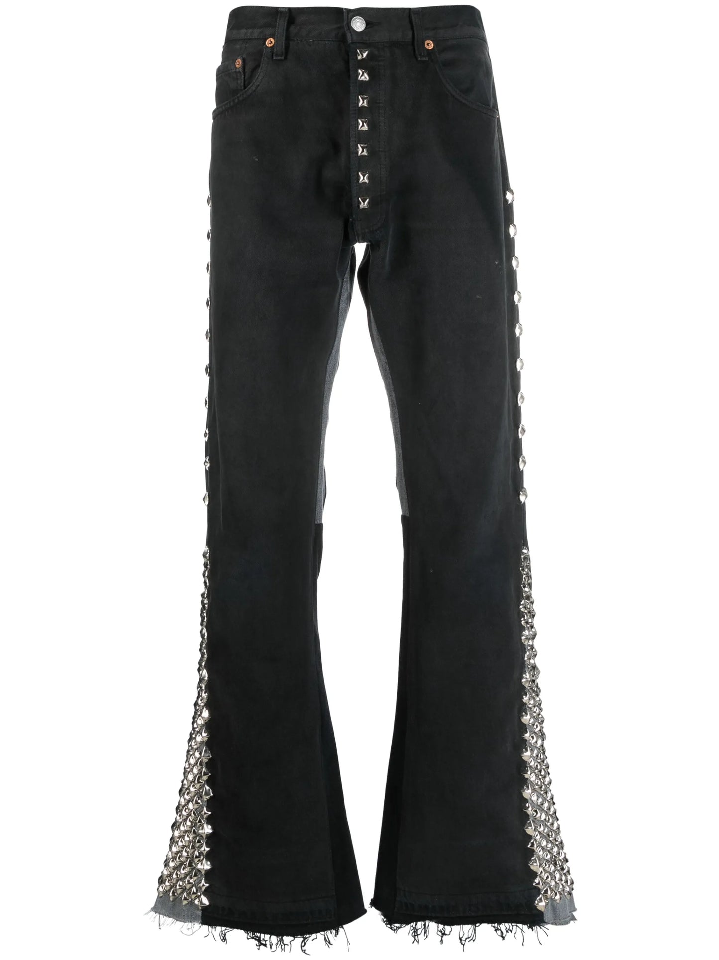 logo-patch spike-stud jeans