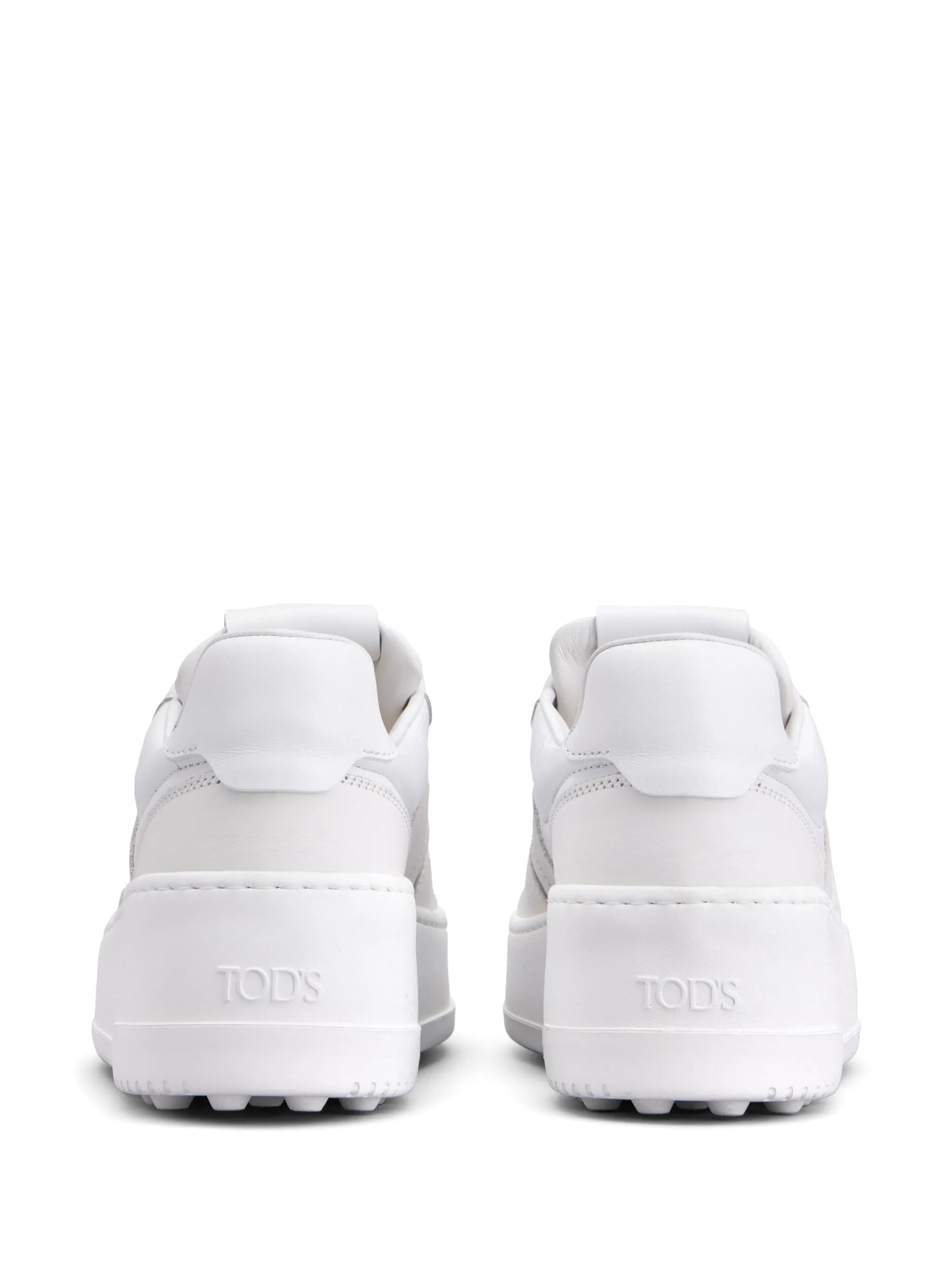 round-toe leather sneakers