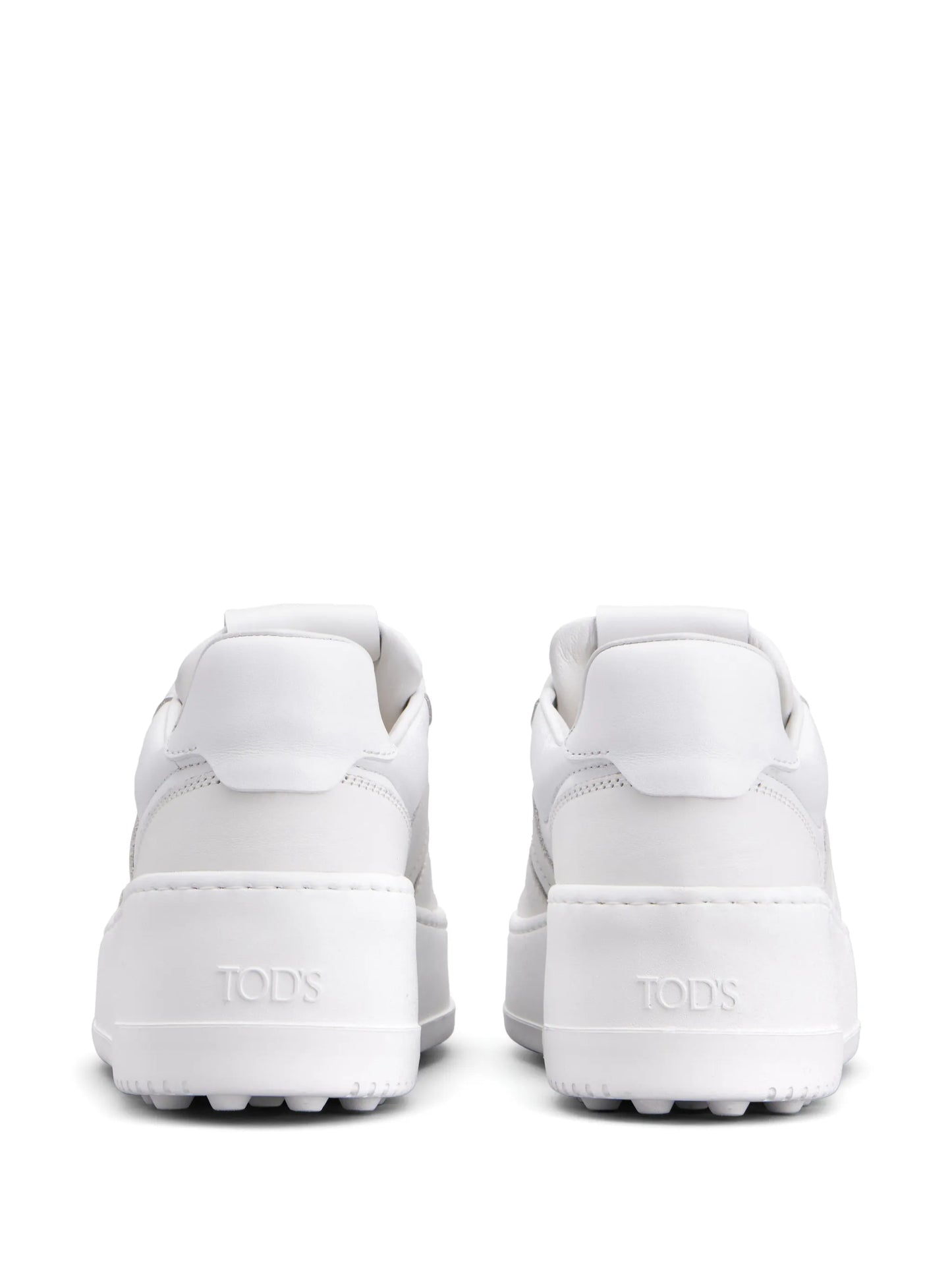 round-toe leather sneakers