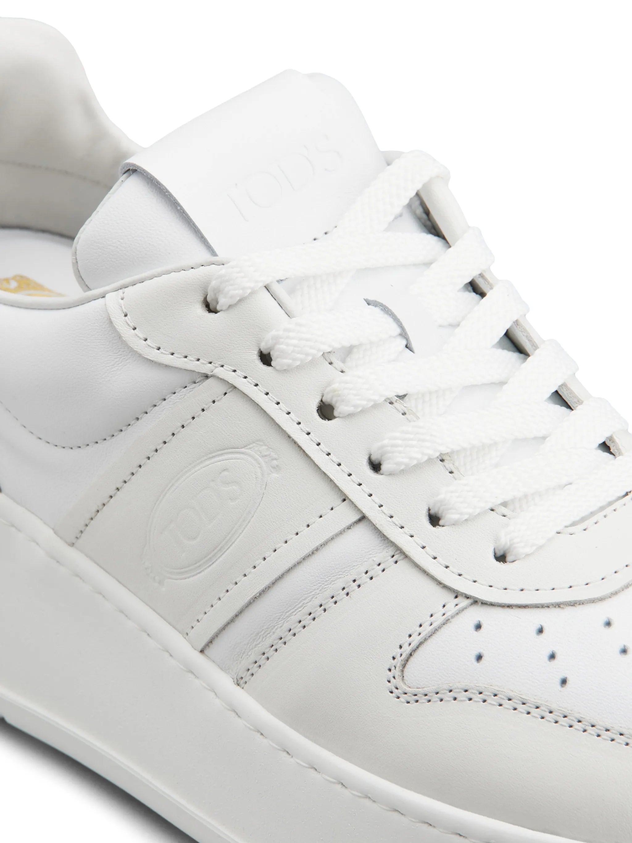 round-toe leather sneakers