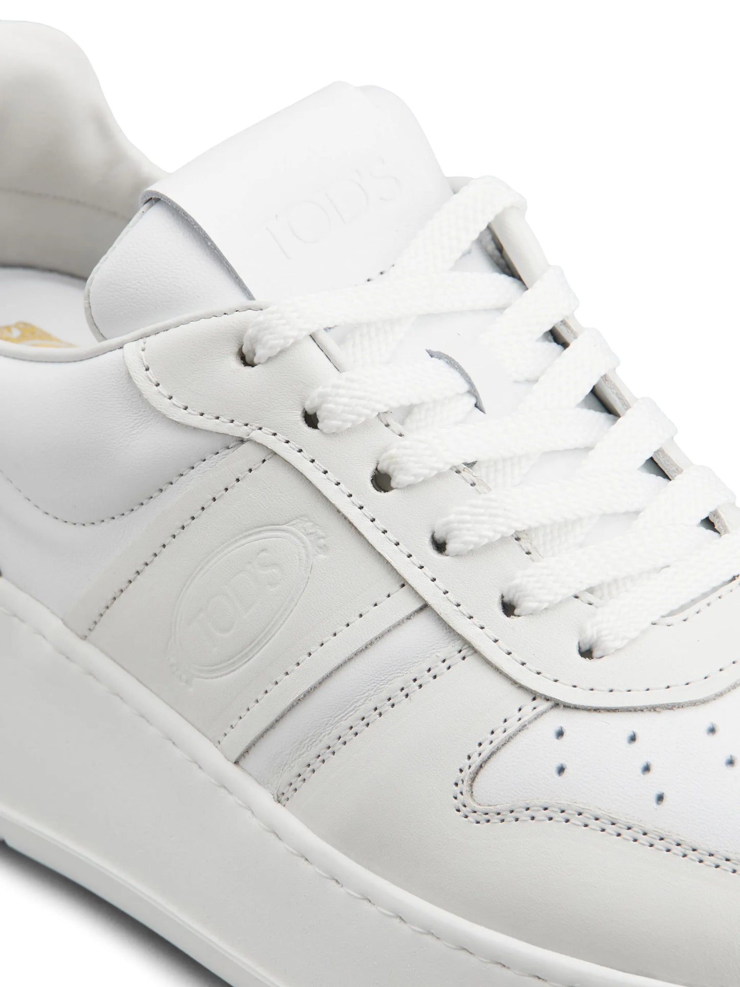 round-toe leather sneakers