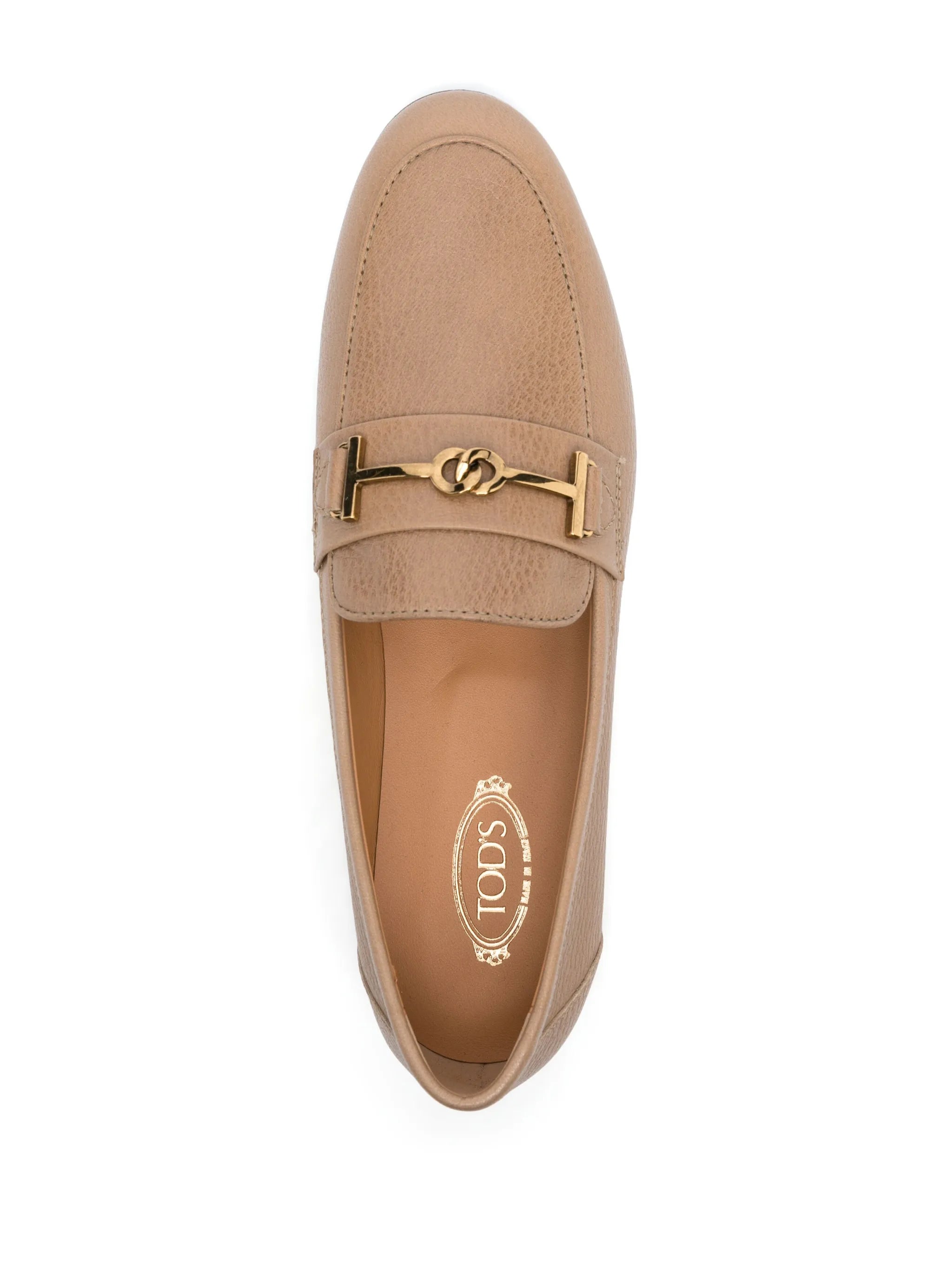 logo-plaque leather loafers