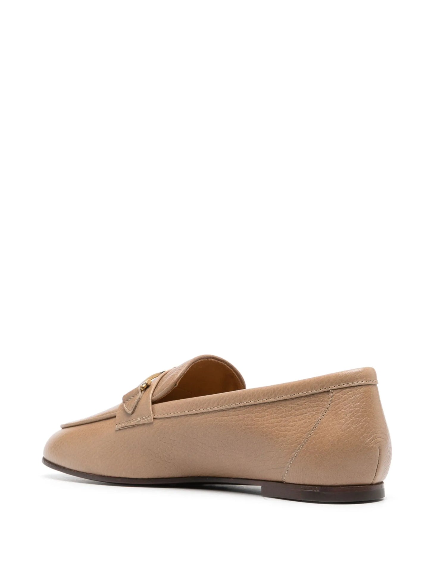 logo-plaque leather loafers