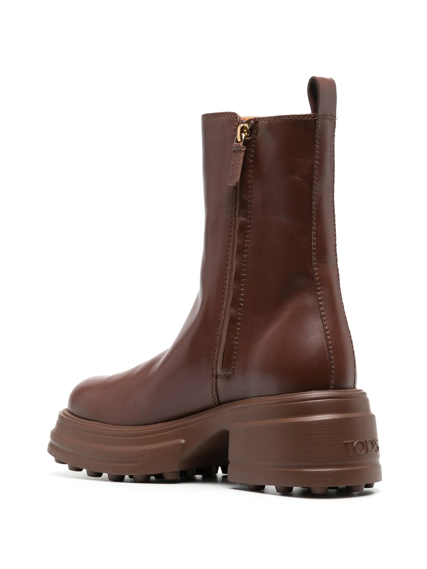 zip-up leather boots