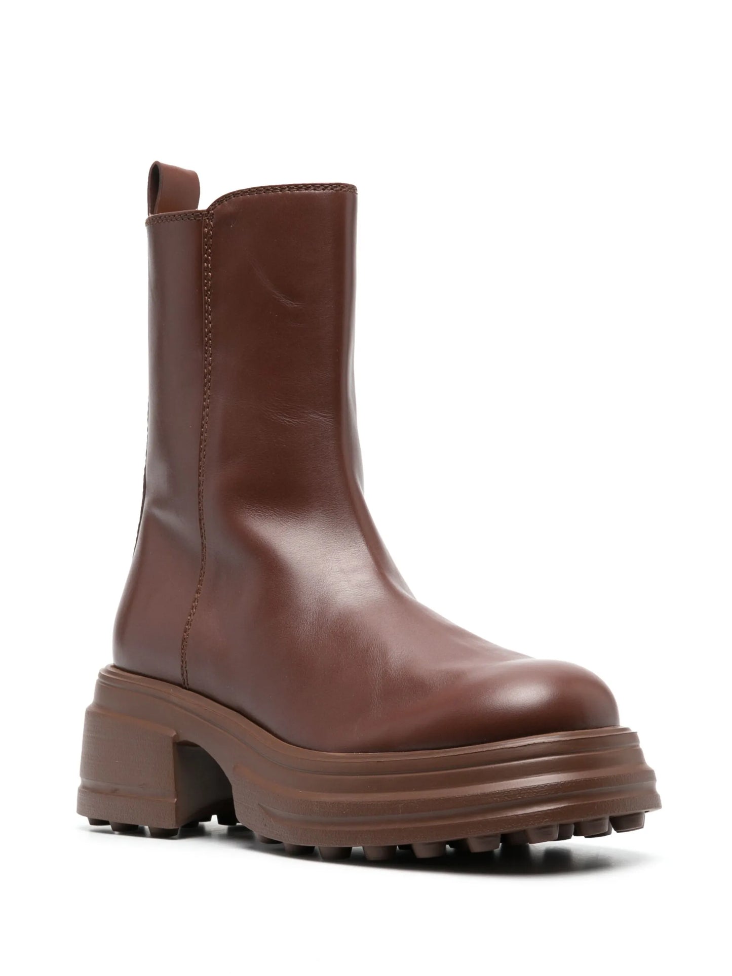 zip-up leather boots