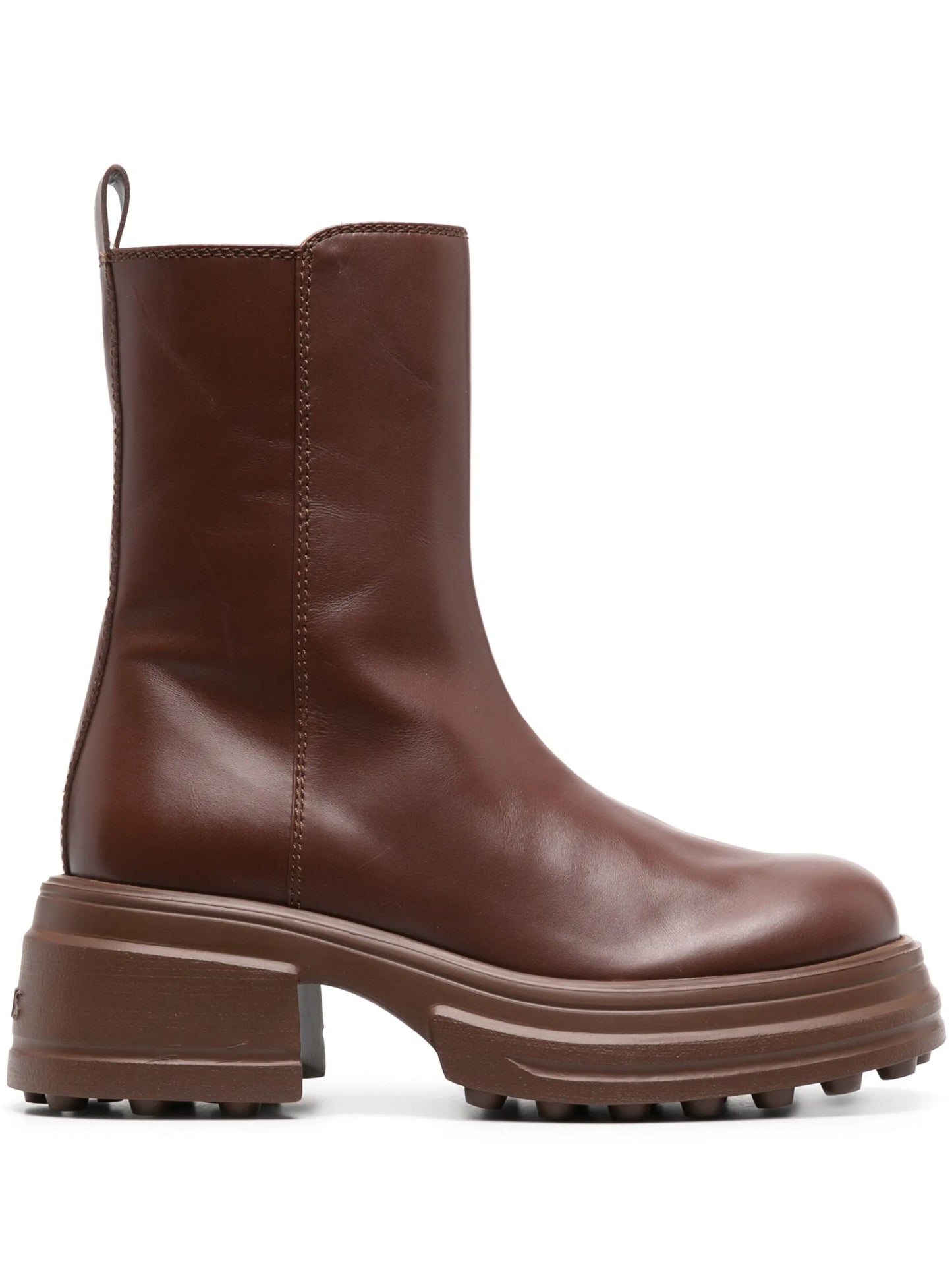 zip-up leather boots