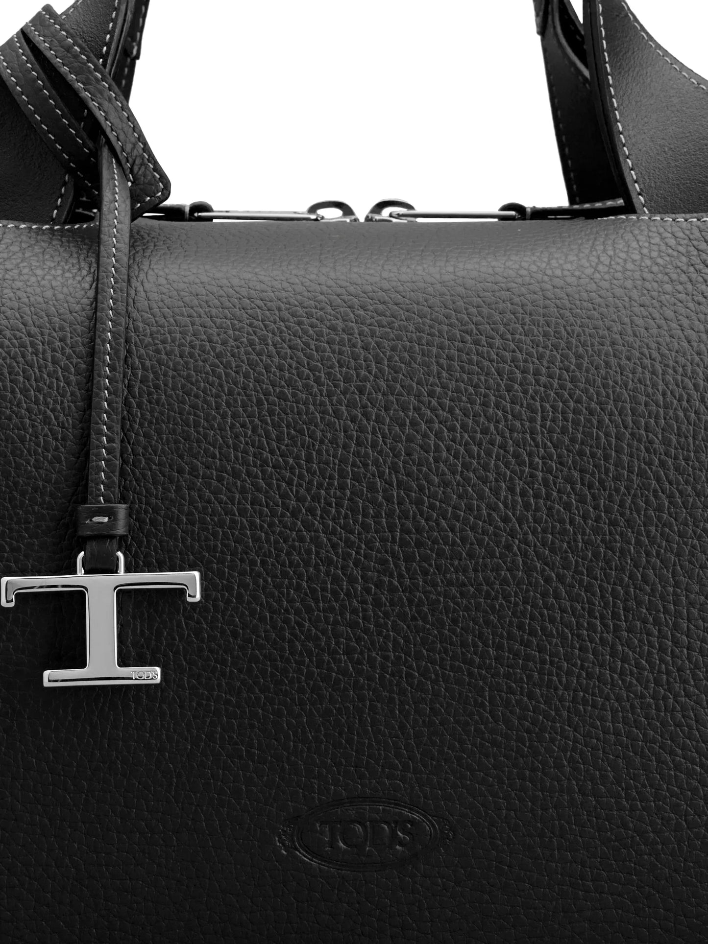 logo-pendant leather shoulder bag