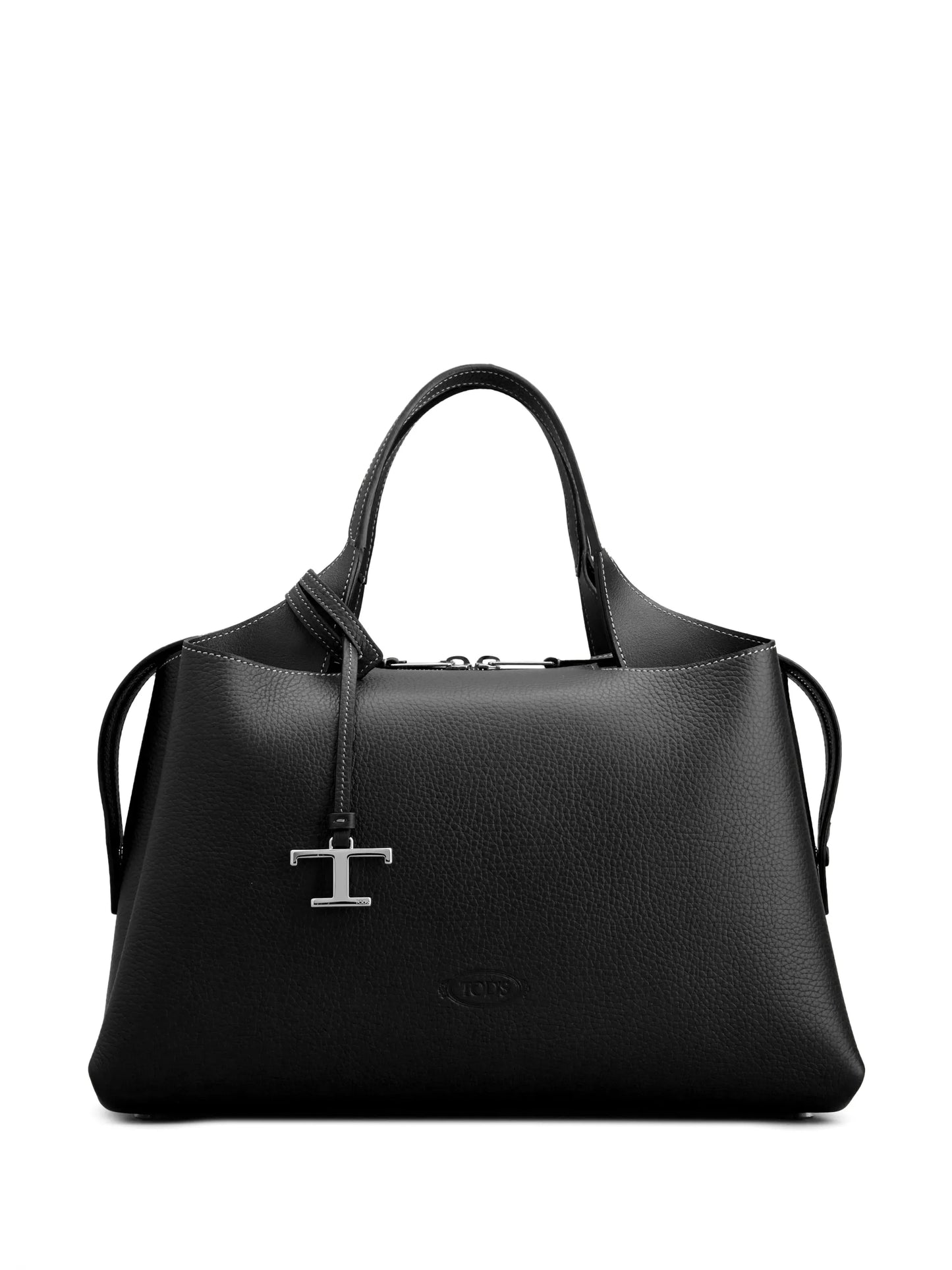 logo-pendant leather shoulder bag