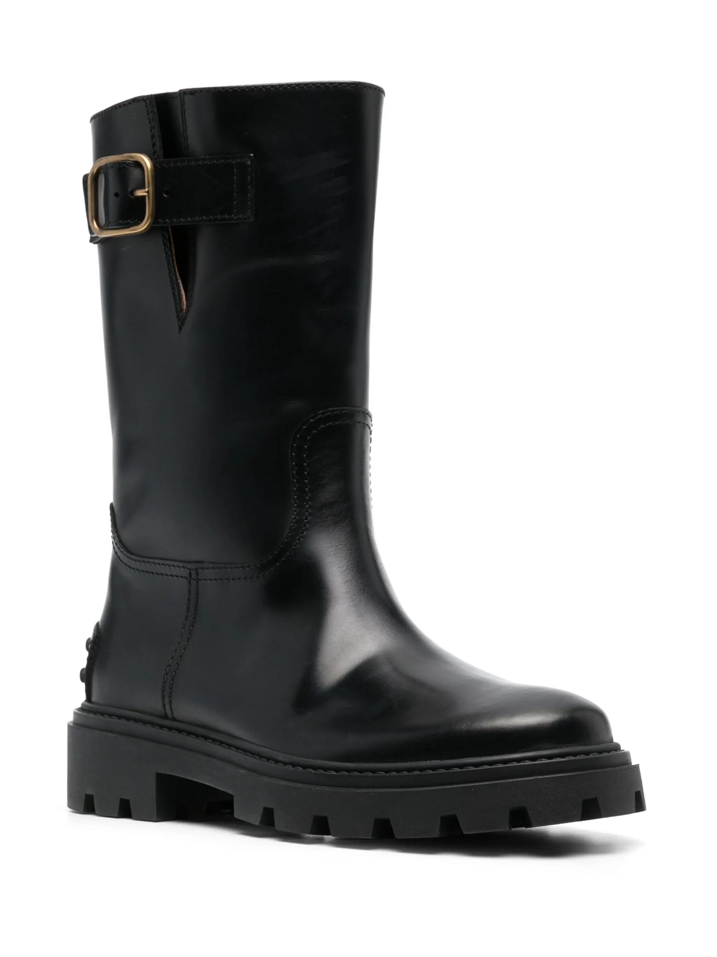 buckle-detail leather boots