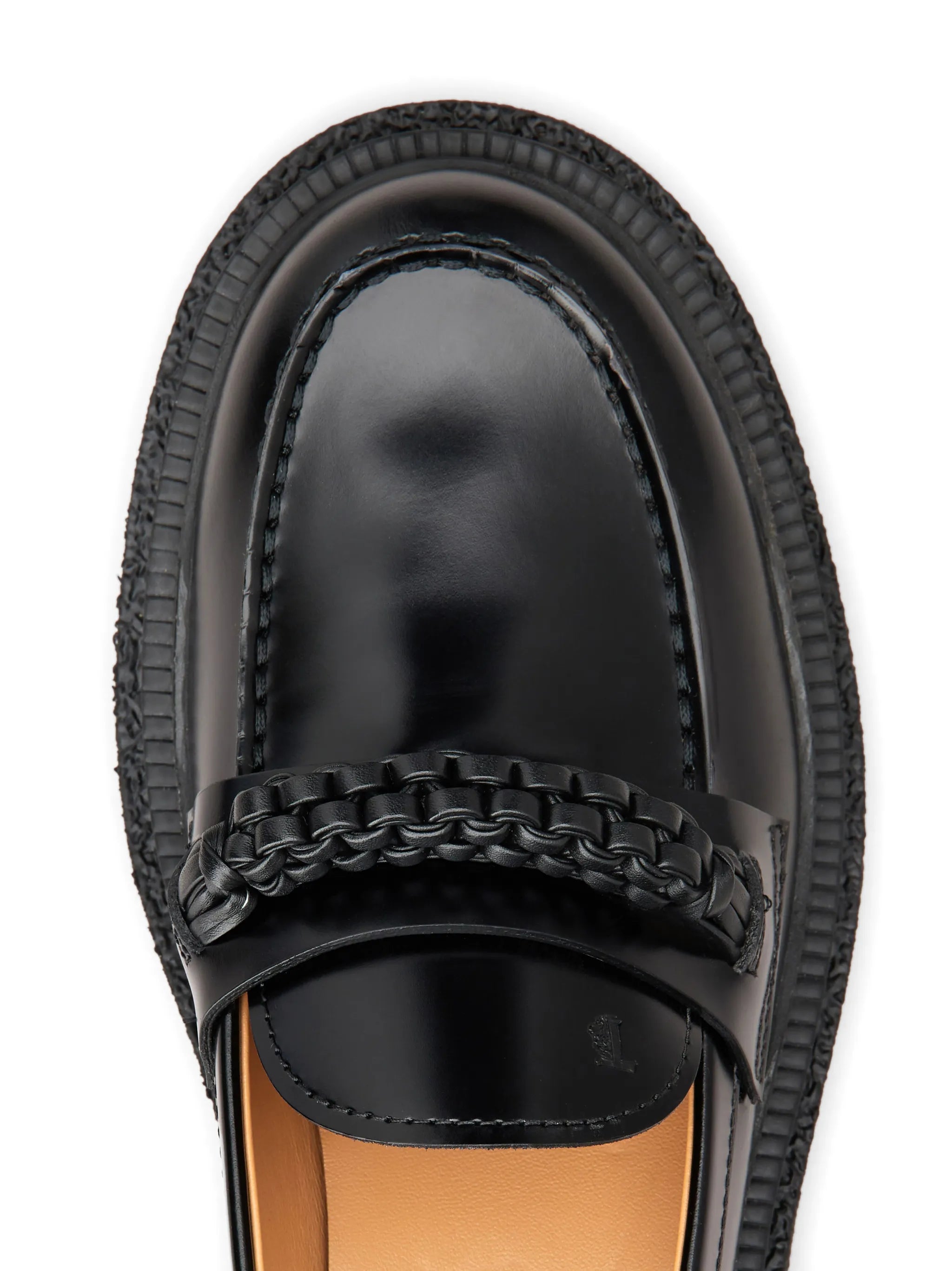 almond-toe leather loafers