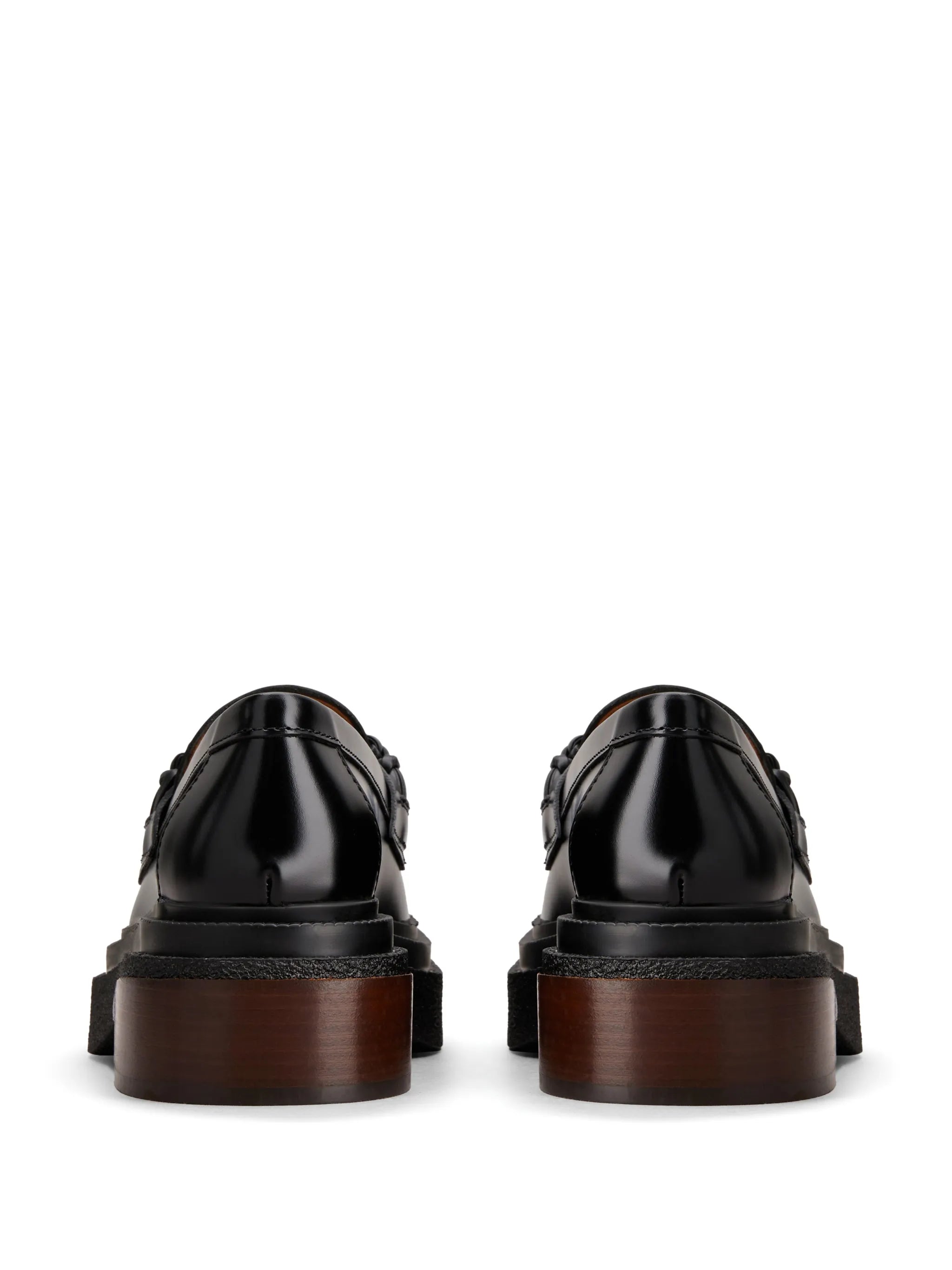 almond-toe leather loafers