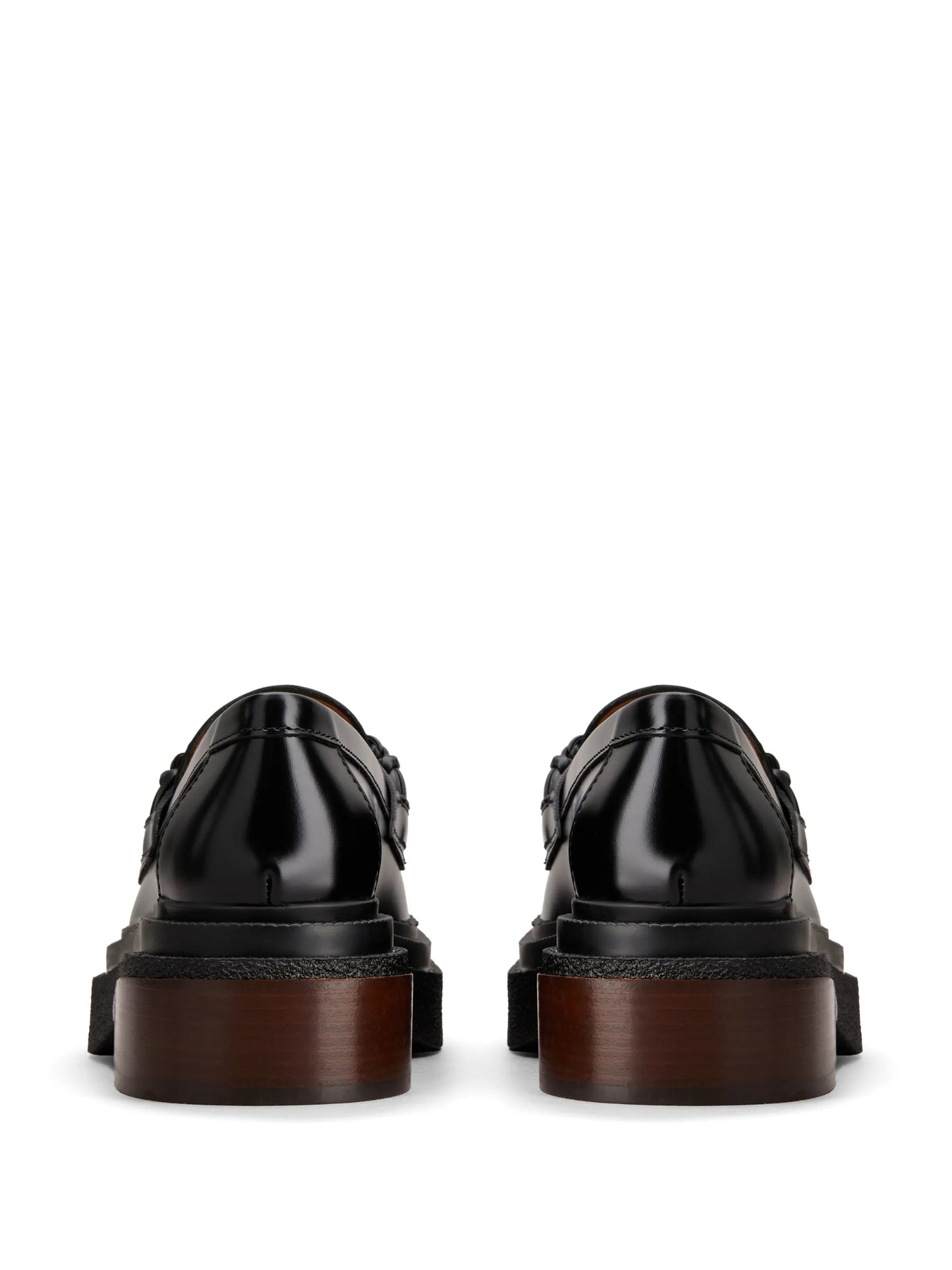 almond-toe leather loafers