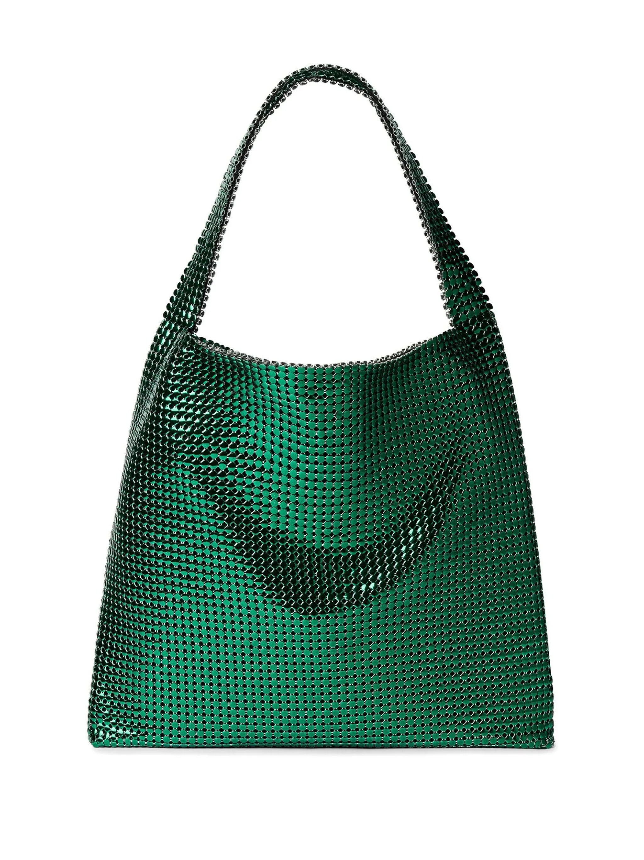 Pixel metallic-mesh tote bag