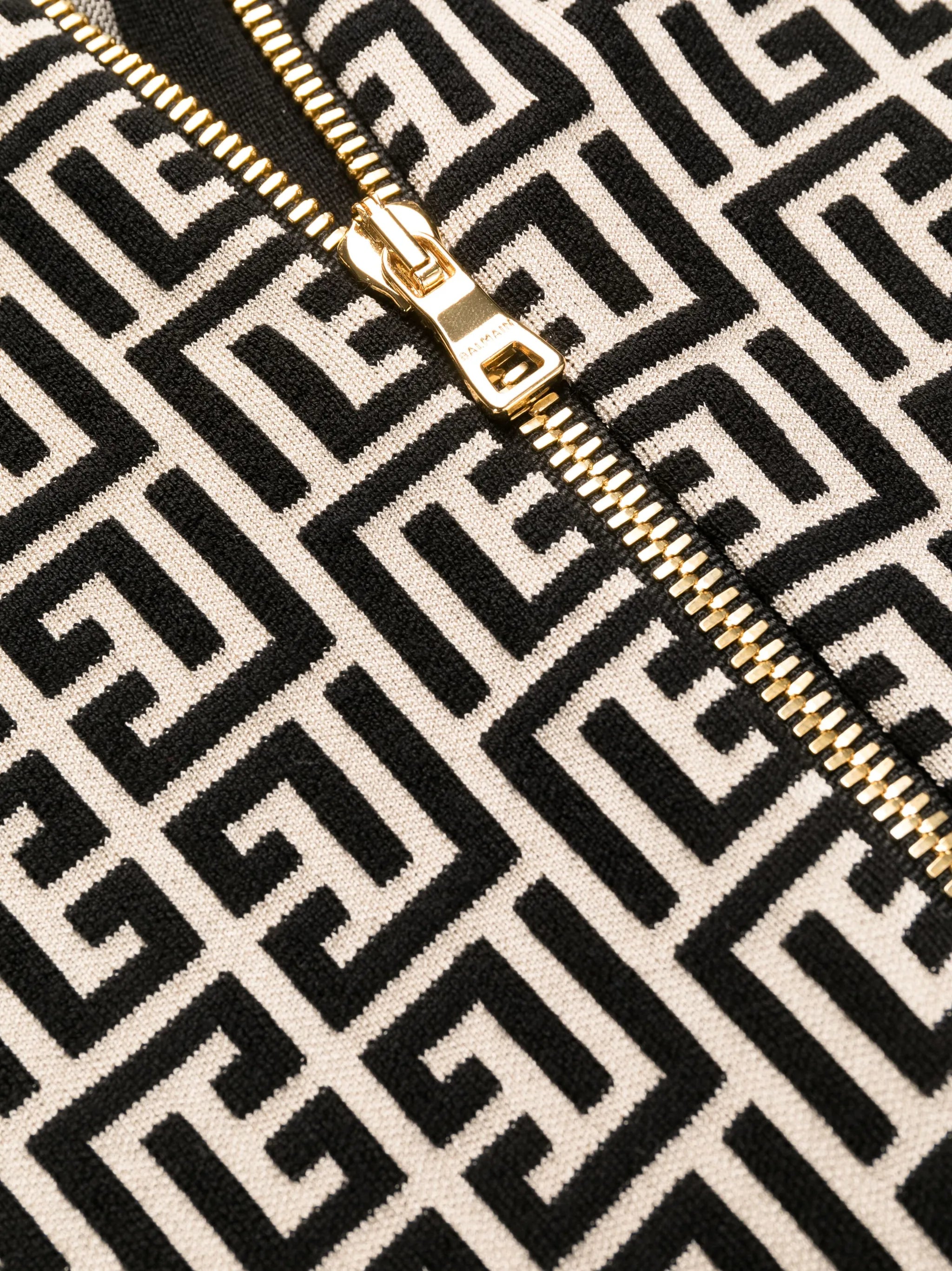 monogram jacquard mini dress