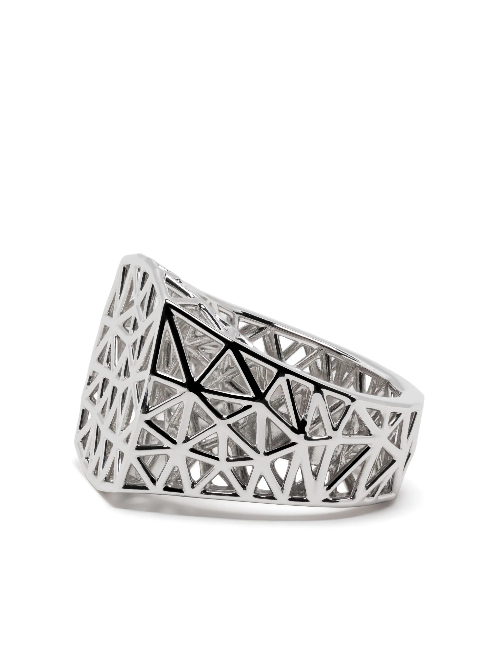 Mesh sterling silver signet ring